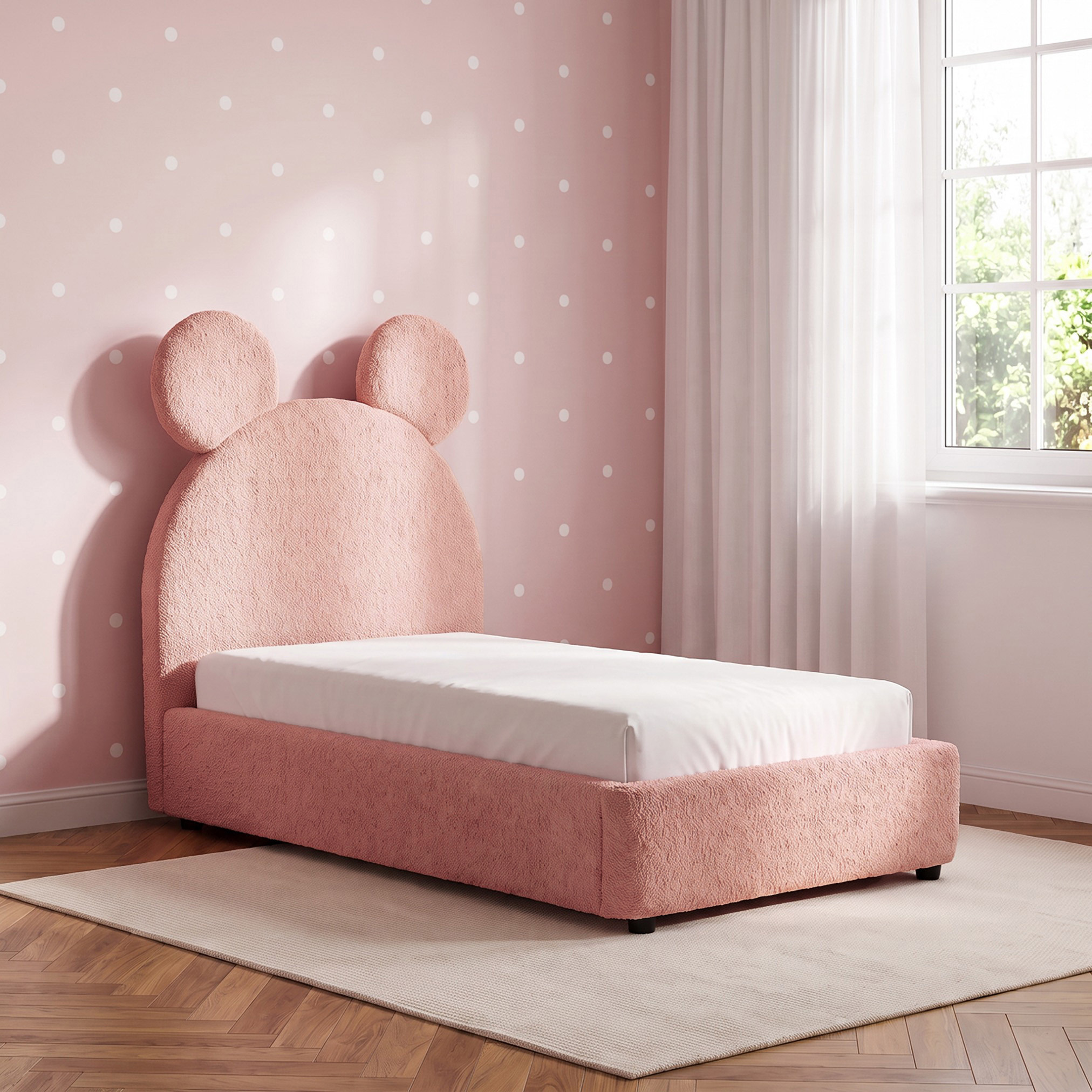 Juniors Toddler Bed with Teddy Headboard-baby-nursery-furniture-cribsandbeds-beds-image-1