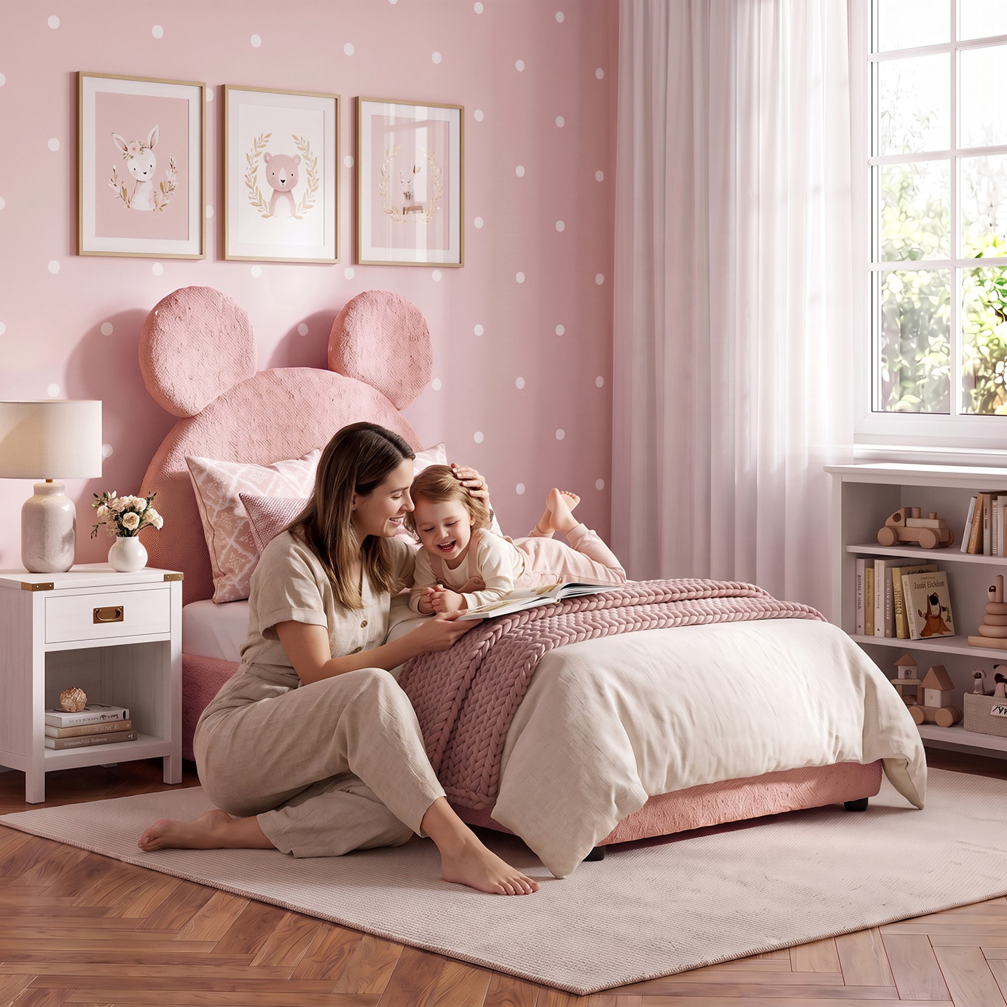 Juniors Toddler Bed with Teddy Headboard-baby-nursery-furniture-cribsandbeds-beds-image-3