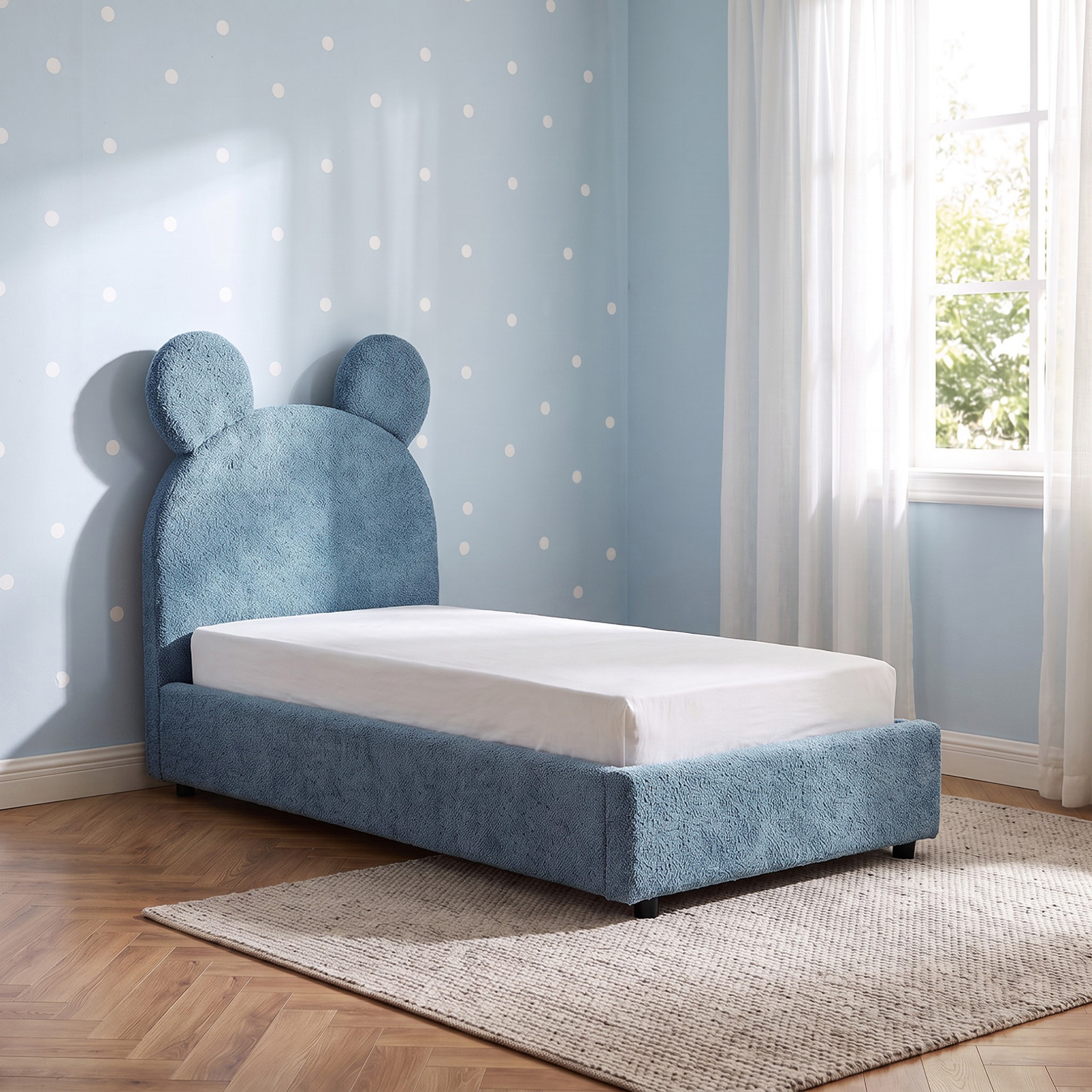 Juniors Toddler Bed with Teddy Headboard-baby-nursery-furniture-cribsandbeds-beds-image-1