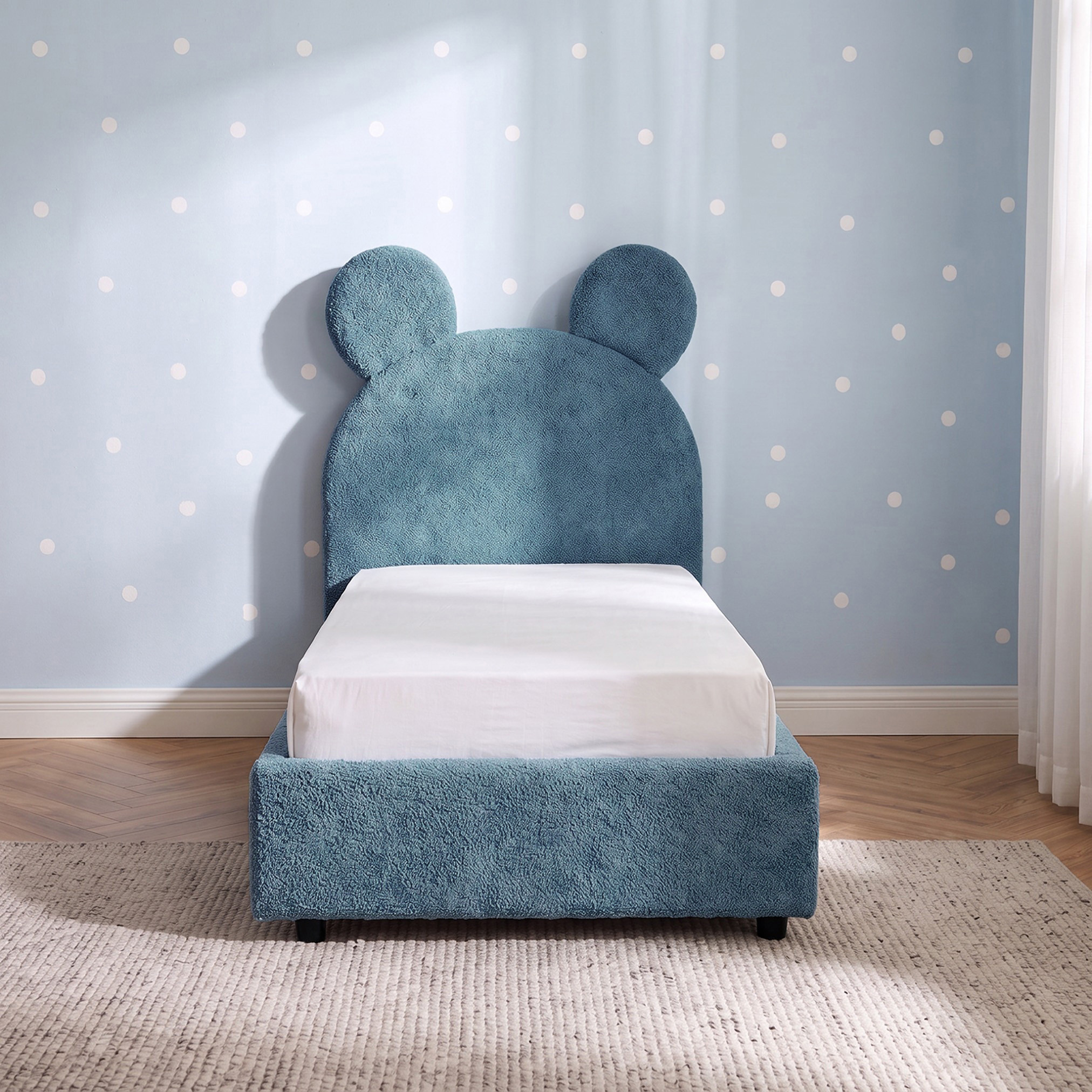 Juniors Toddler Bed with Teddy Headboard-baby-nursery-furniture-cribsandbeds-beds-image-2