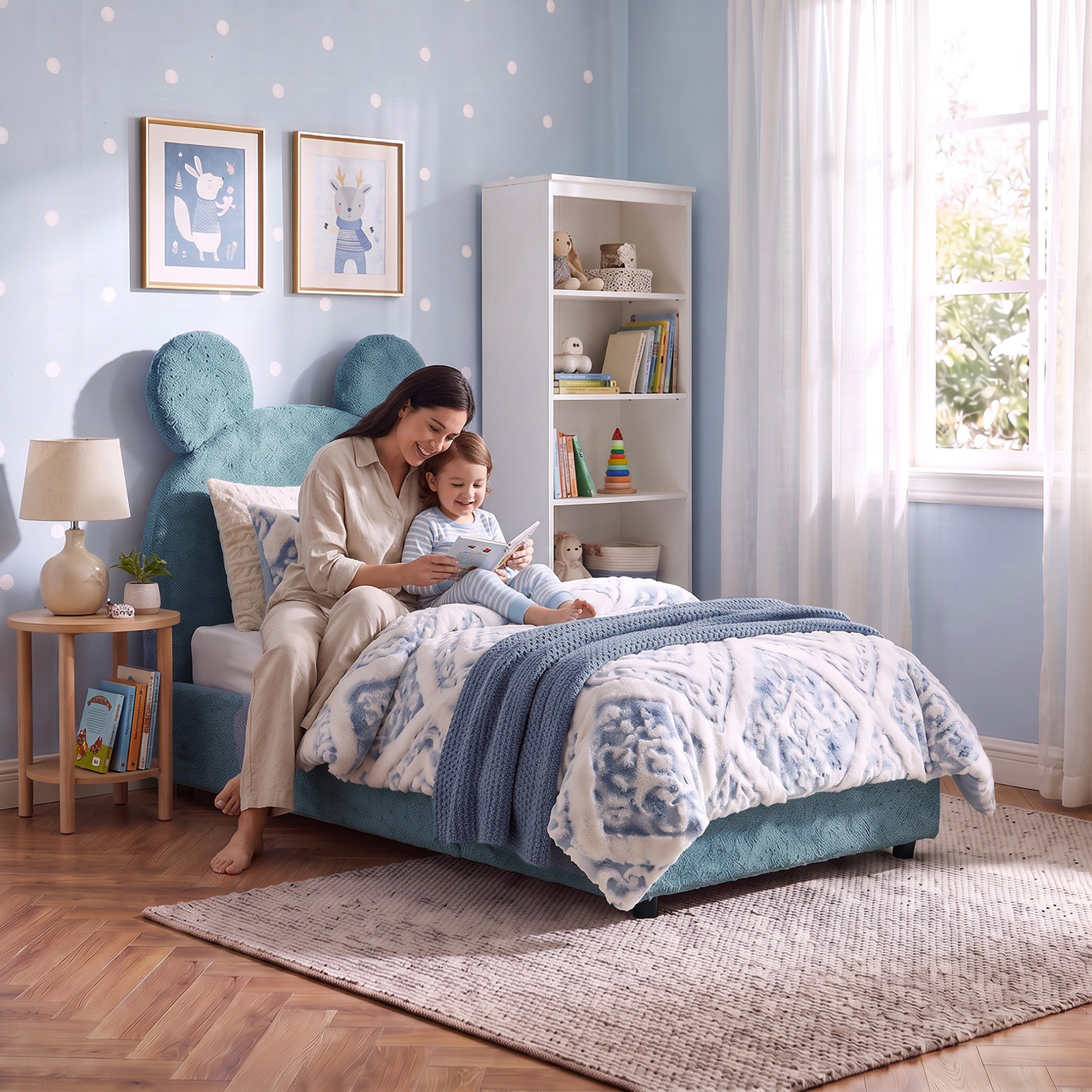 Juniors Toddler Bed with Teddy Headboard-baby-nursery-furniture-cribsandbeds-beds-image-3
