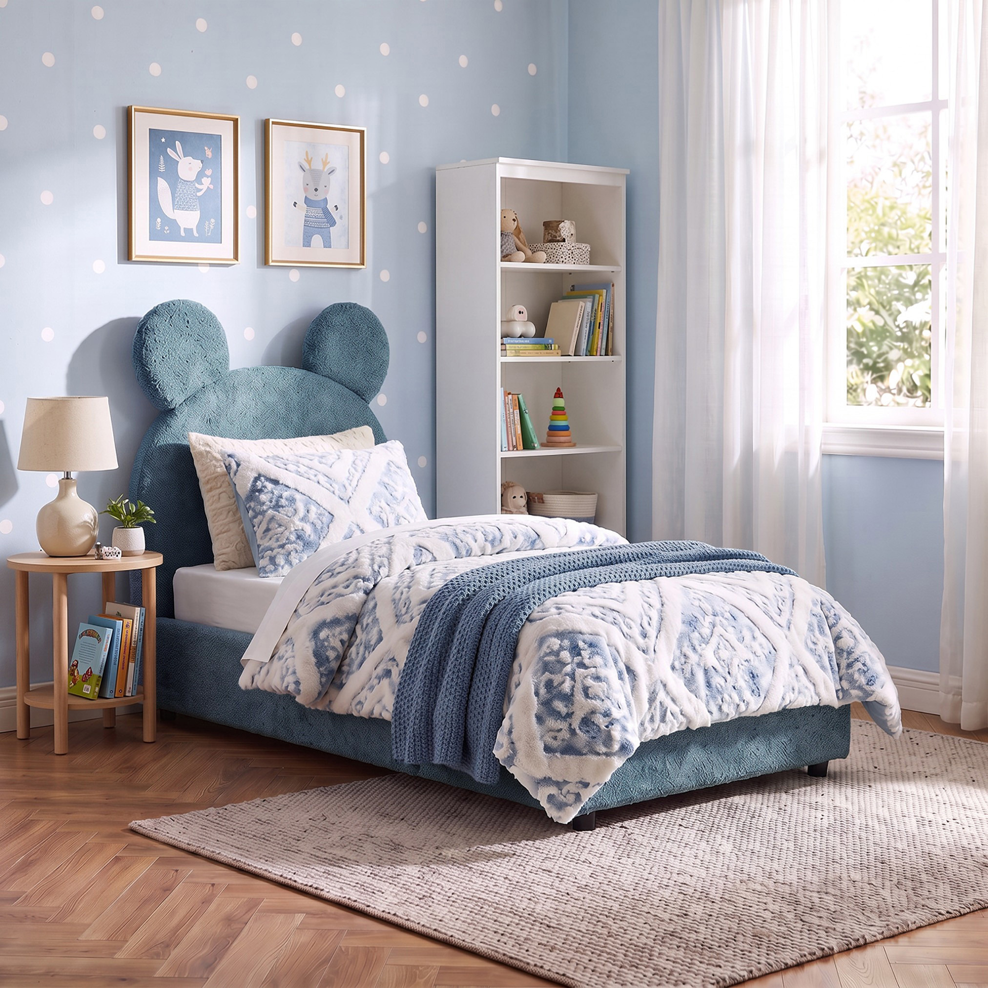 Juniors Toddler Bed with Teddy Headboard-baby-nursery-furniture-cribsandbeds-beds-image-7