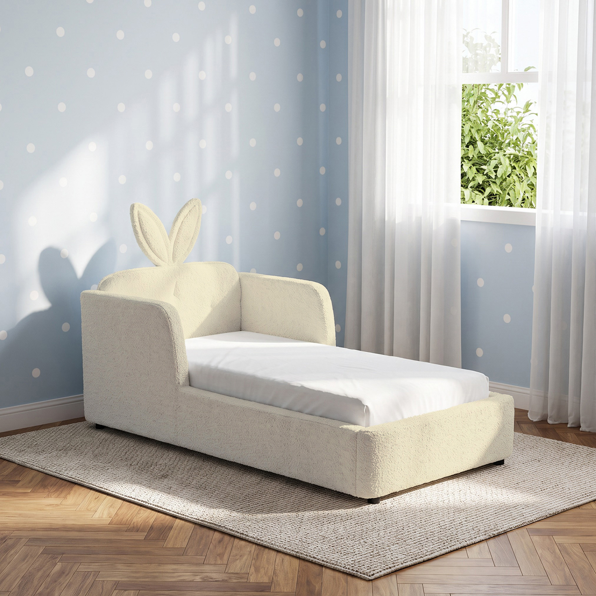 Juniors Toddler Bed with Bunny Headboard-baby-nursery-furniture-cribsandbeds-beds-image-1