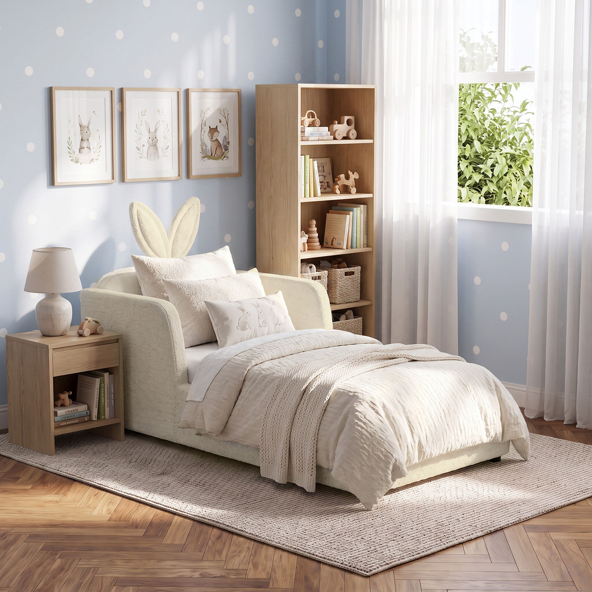 Juniors Toddler Bed with Bunny Headboard-baby-nursery-furniture-cribsandbeds-beds-image-8
