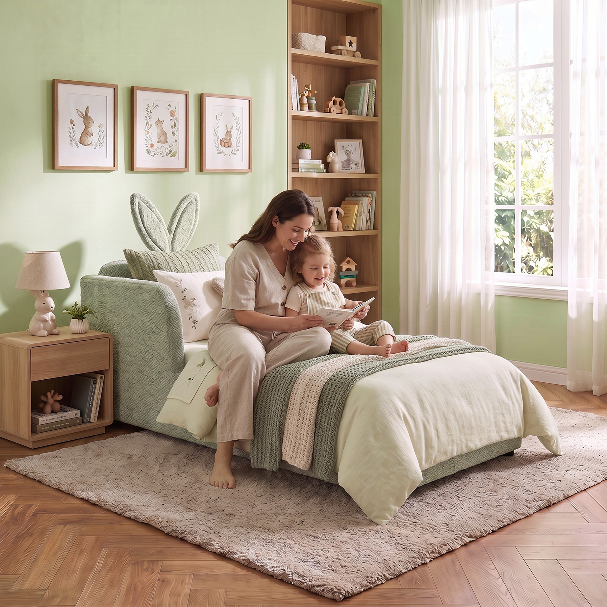 Juniors Toddler Bed with Bunny Headboard-baby-nursery-furniture-cribsandbeds-beds-image-3