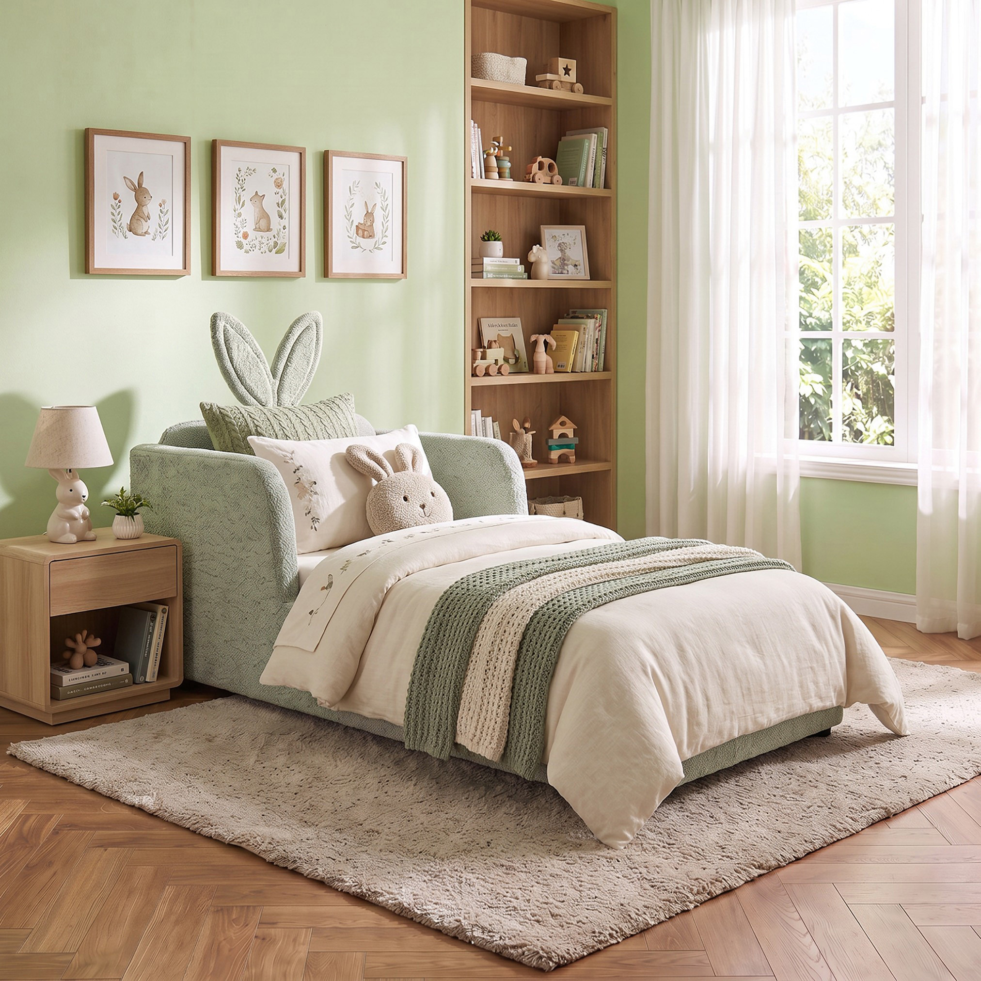 Juniors Toddler Bed with Bunny Headboard-baby-nursery-furniture-cribsandbeds-beds-image-8