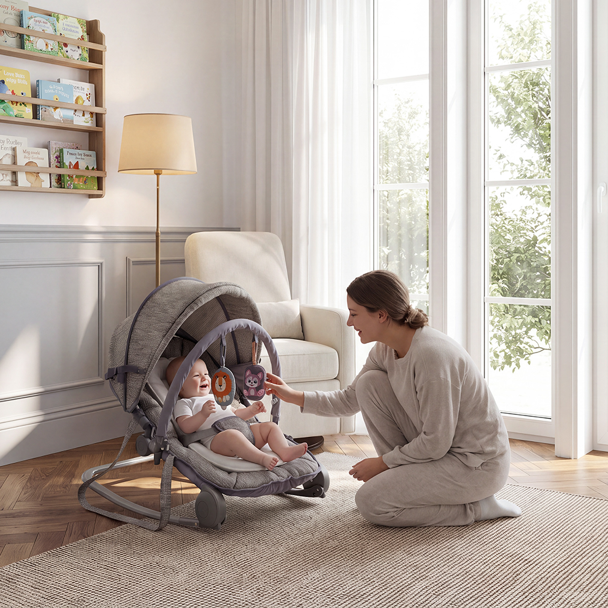 Juniors Garnet Baby Rocker with Canopy-baby-infantactivity-rockers-image-3