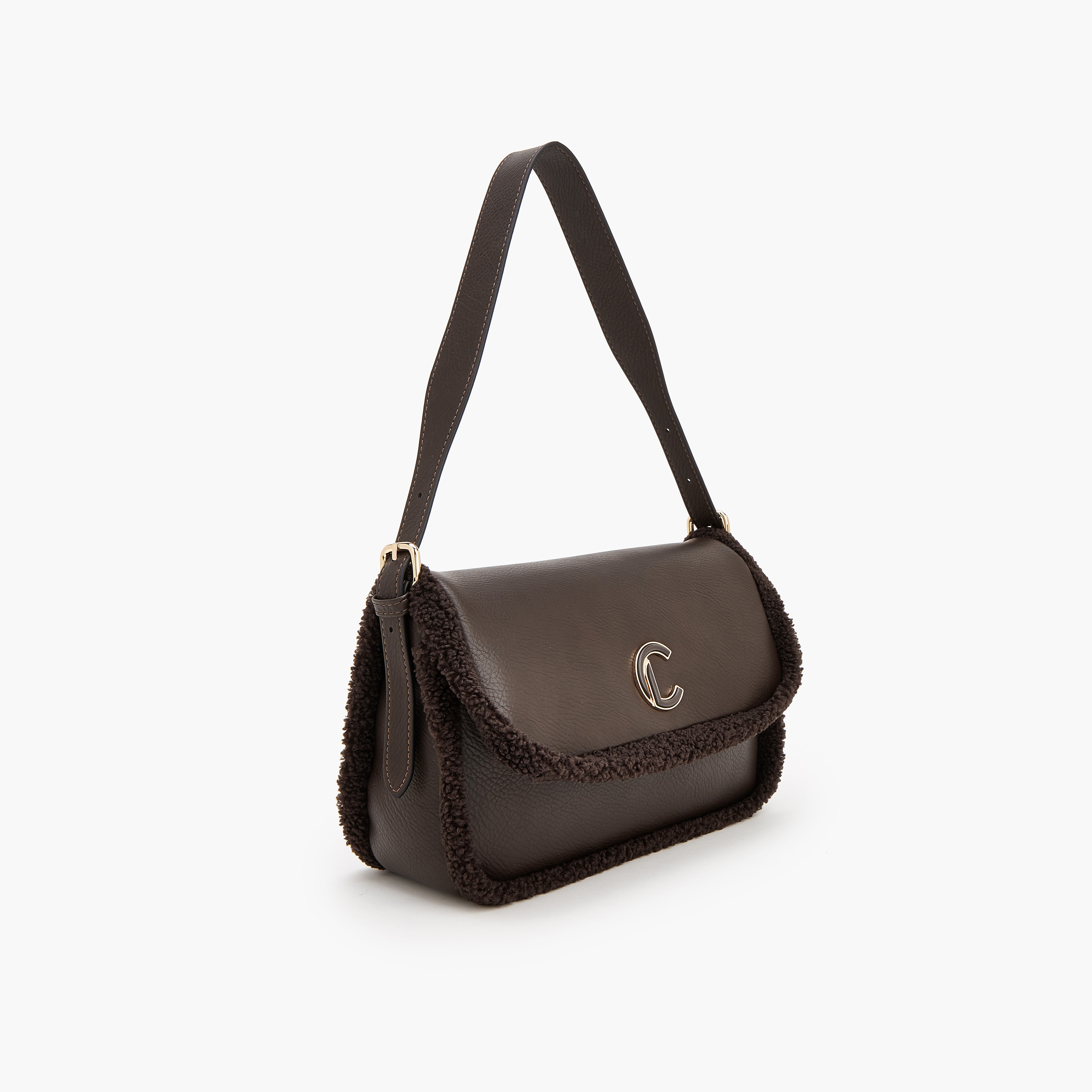 Le Confort Logo Shoulder Bag with Faux Fur Trim-women-bagsandwallets-handbags-image-2