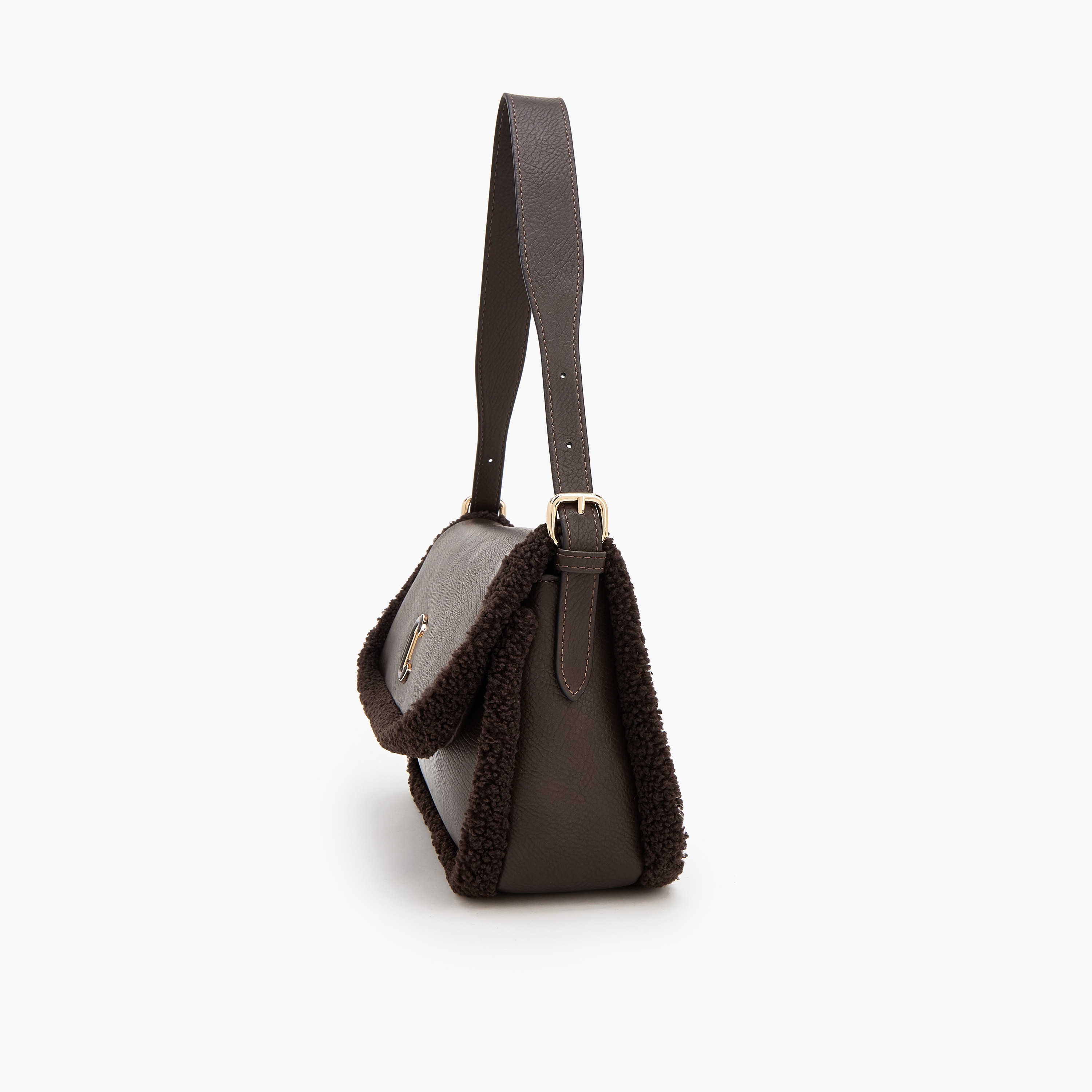 Le Confort Logo Shoulder Bag with Faux Fur Trim-women-bagsandwallets-handbags-image-5