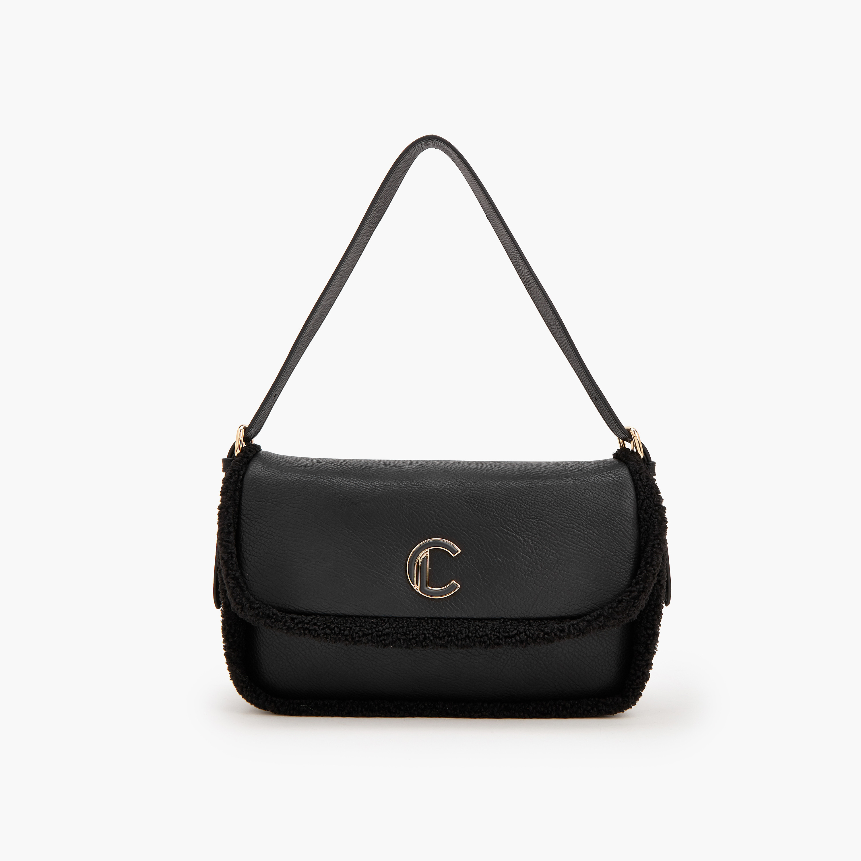 Le Confort Logo Shoulder Bag with Faux Fur Trim-women-bagsandwallets-handbags-image-1