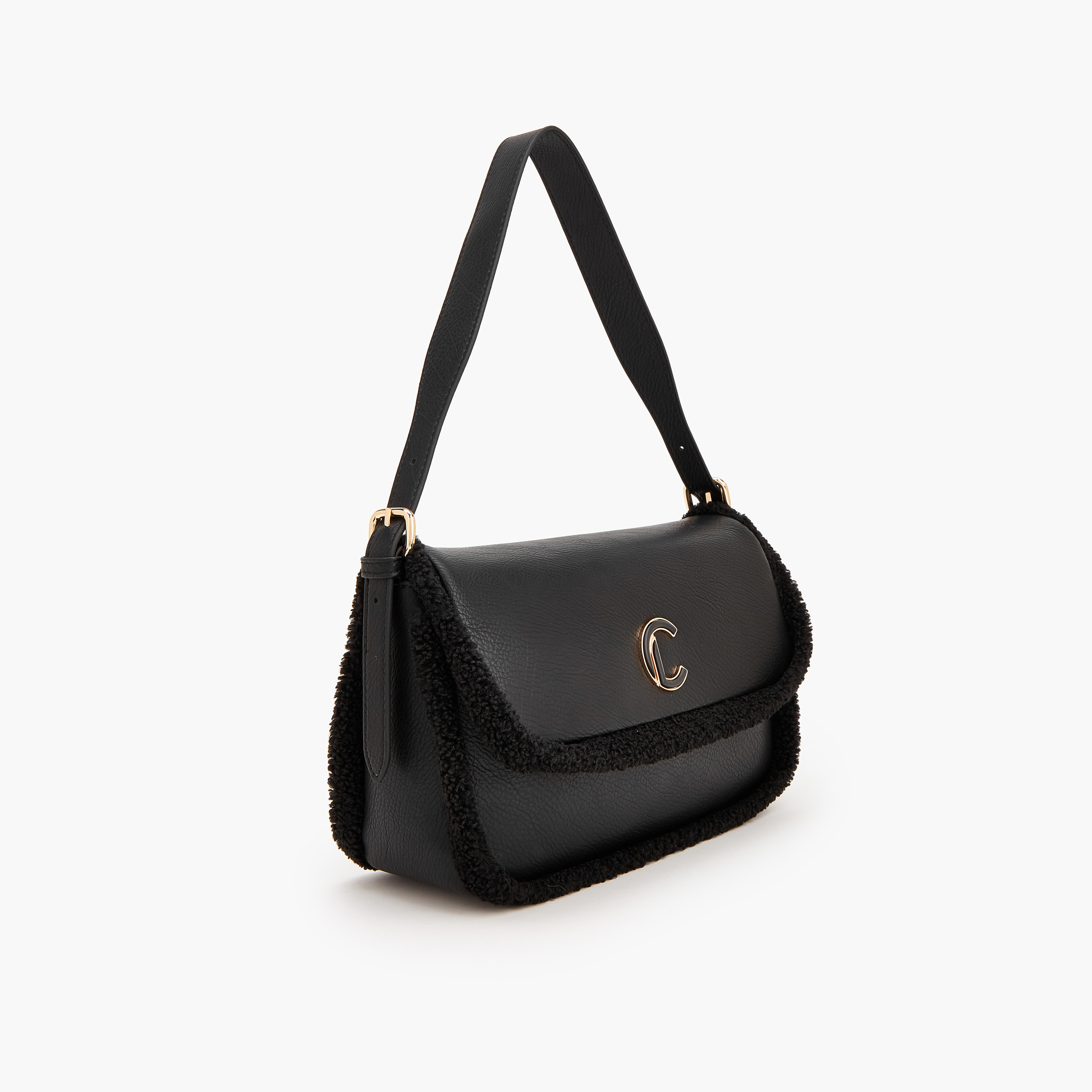 Le Confort Logo Shoulder Bag with Faux Fur Trim-women-bagsandwallets-handbags-image-2