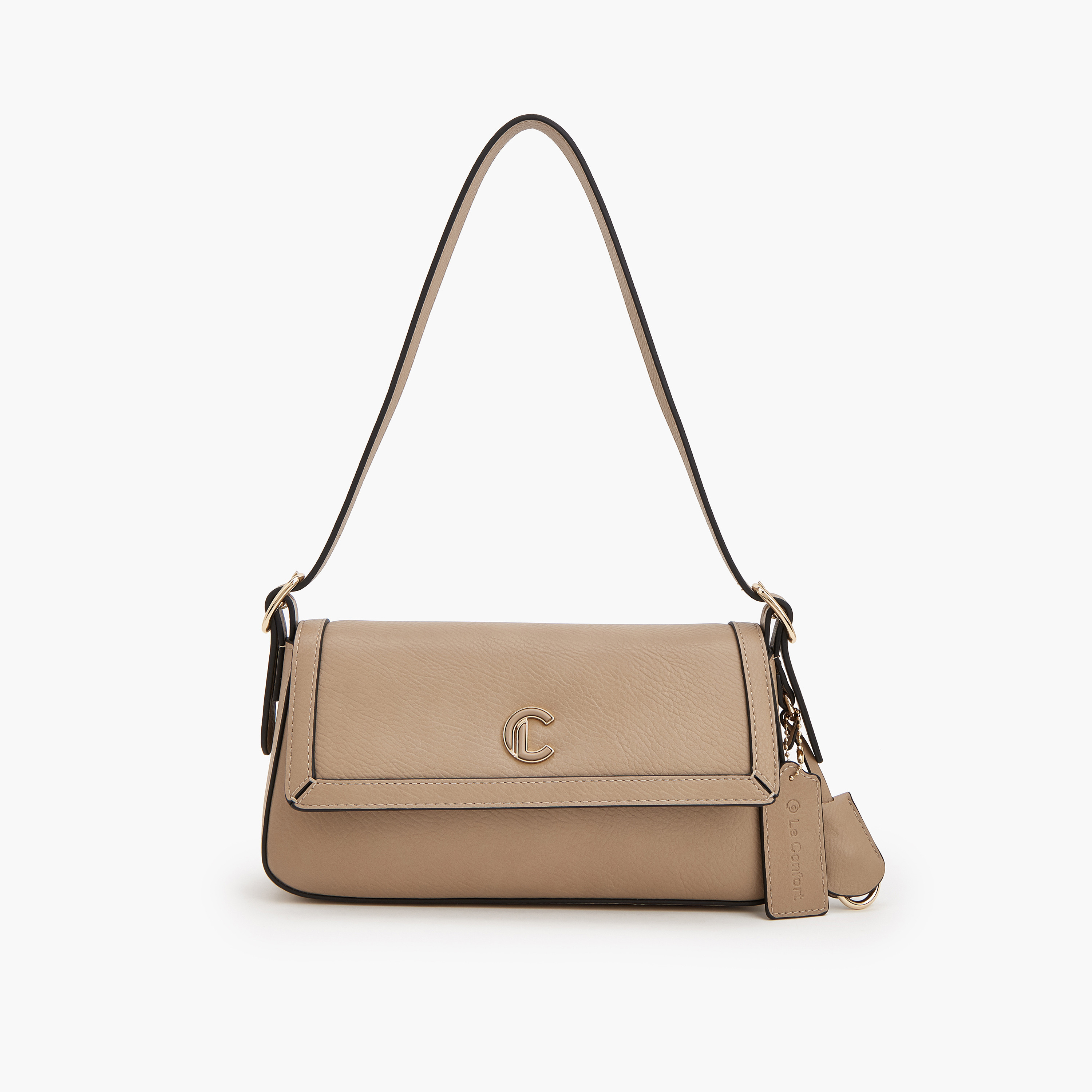 Le Confort Solid Shoulder Bag with Logo Detail-women-bagsandwallets-handbags-image-1