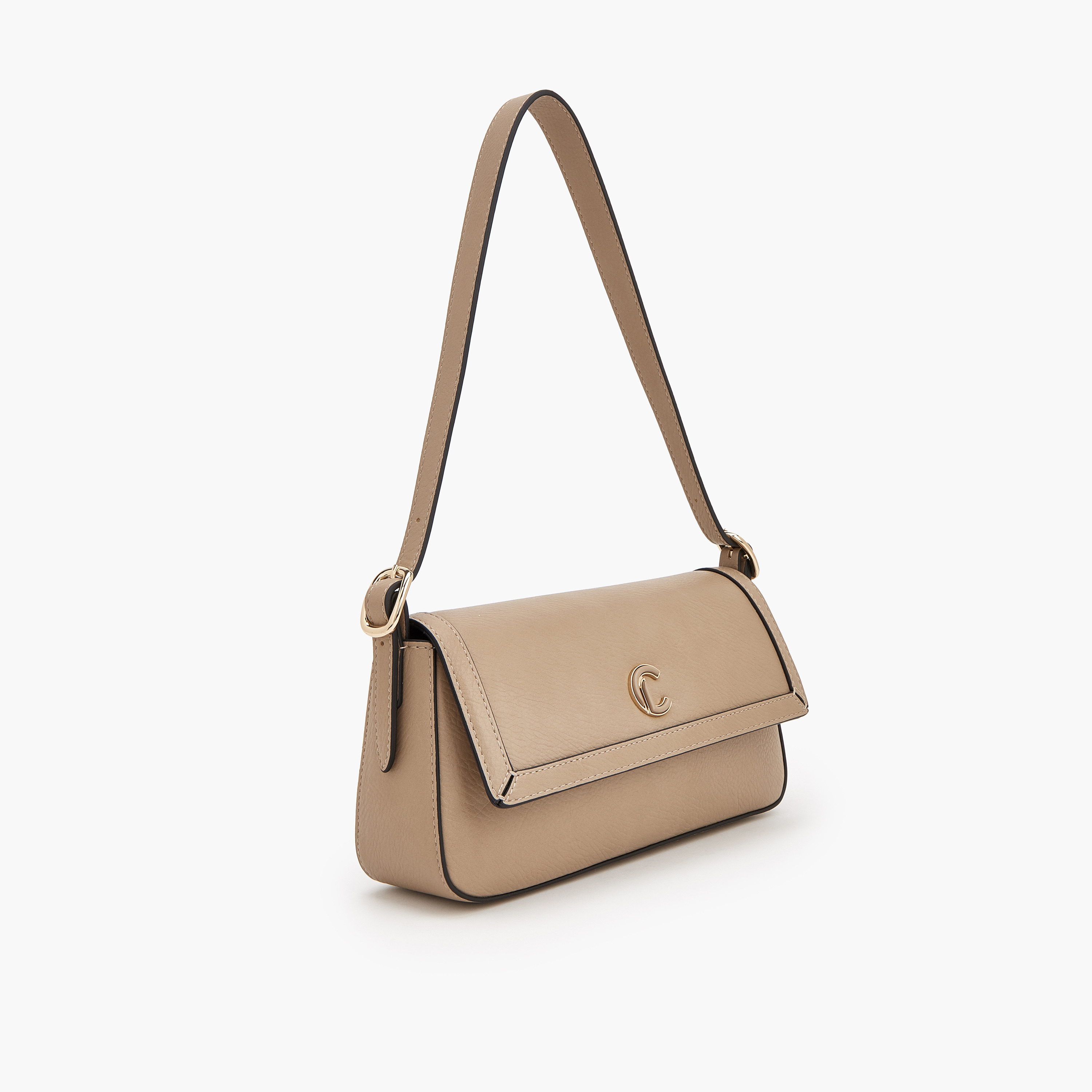 Le Confort Solid Shoulder Bag with Logo Detail-women-bagsandwallets-handbags-image-2