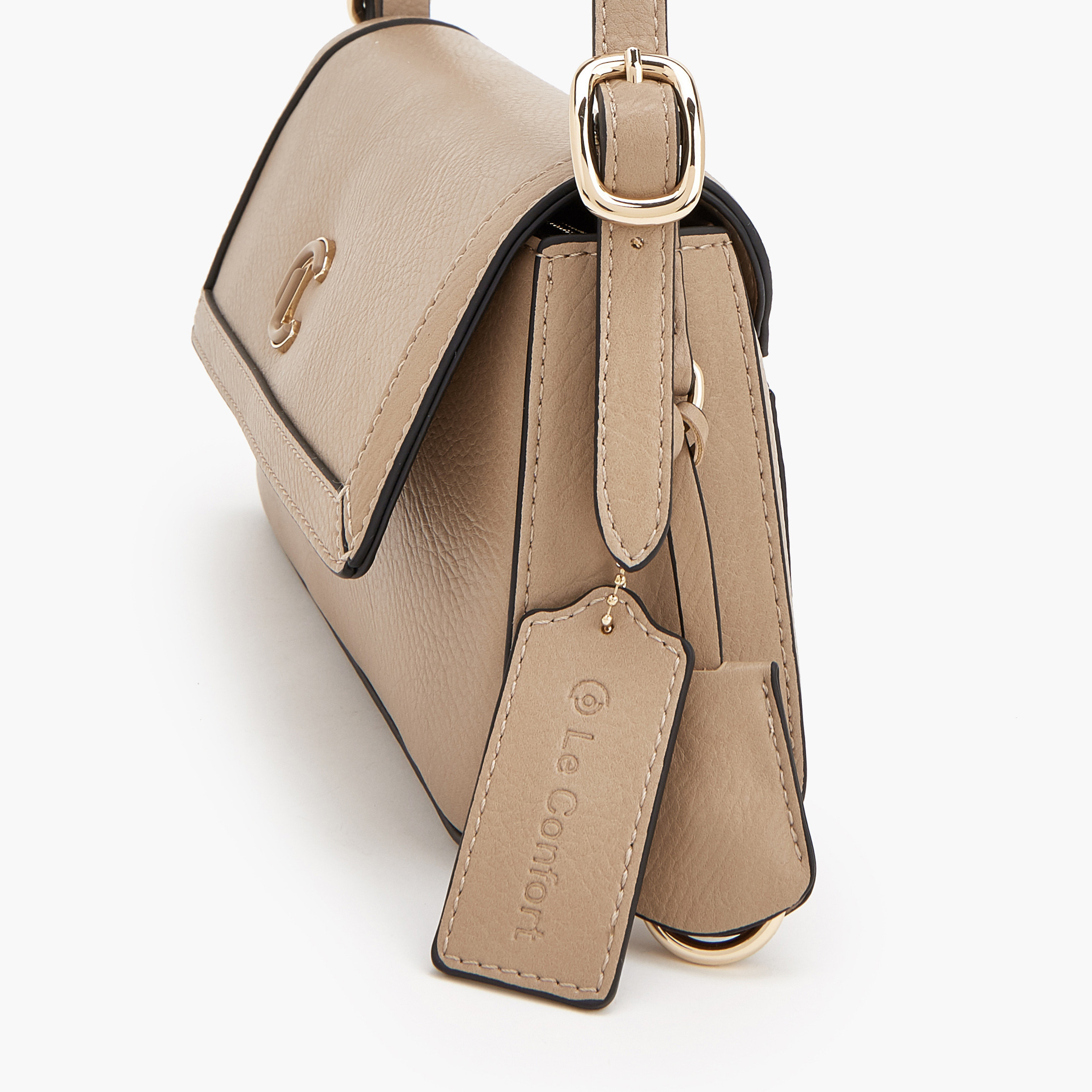 Le Confort Solid Shoulder Bag with Logo Detail-women-bagsandwallets-handbags-image-4
