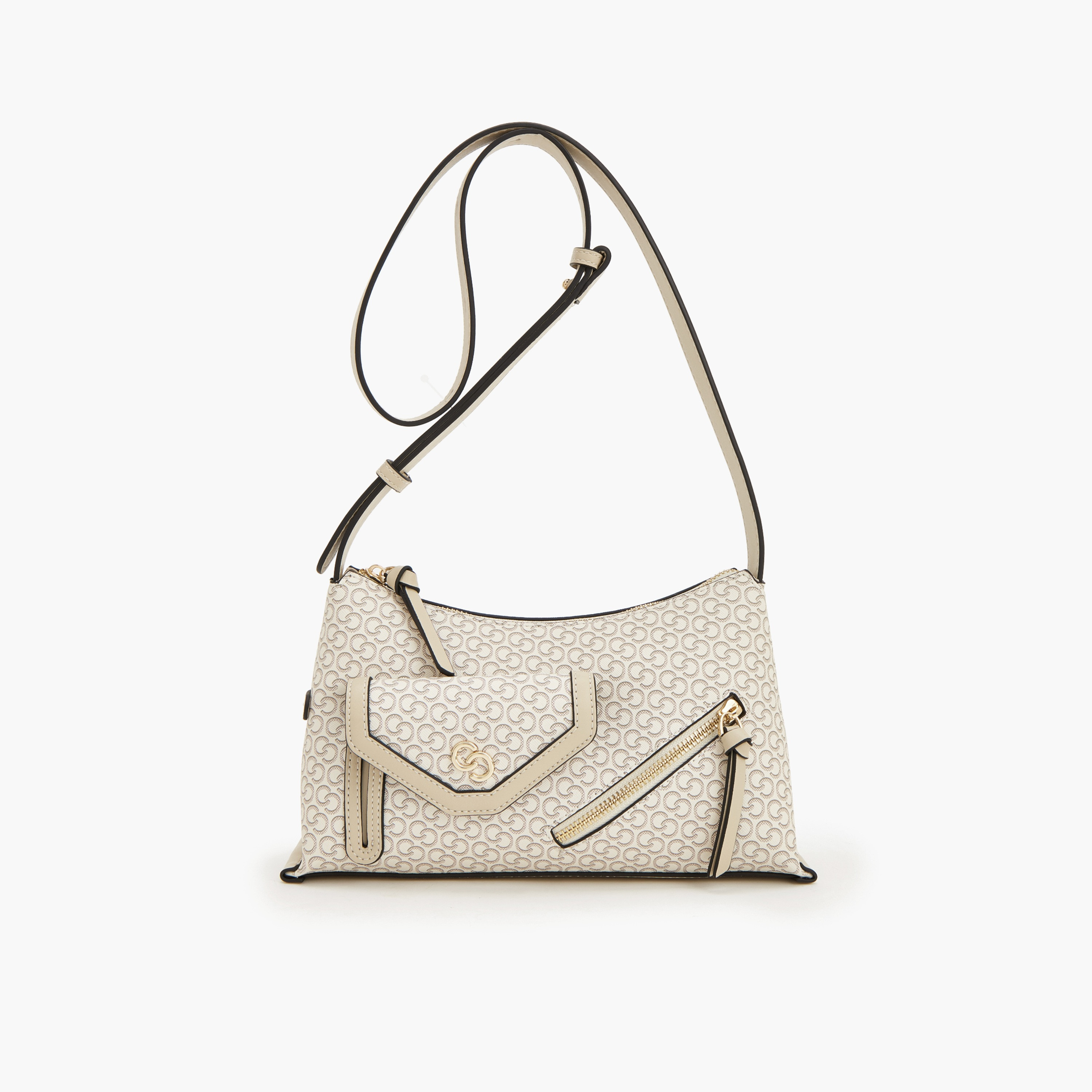 Celeste Monogram Print Crossbody Bag with Zip Closure-women-bagsandwallets-handbags-image-1