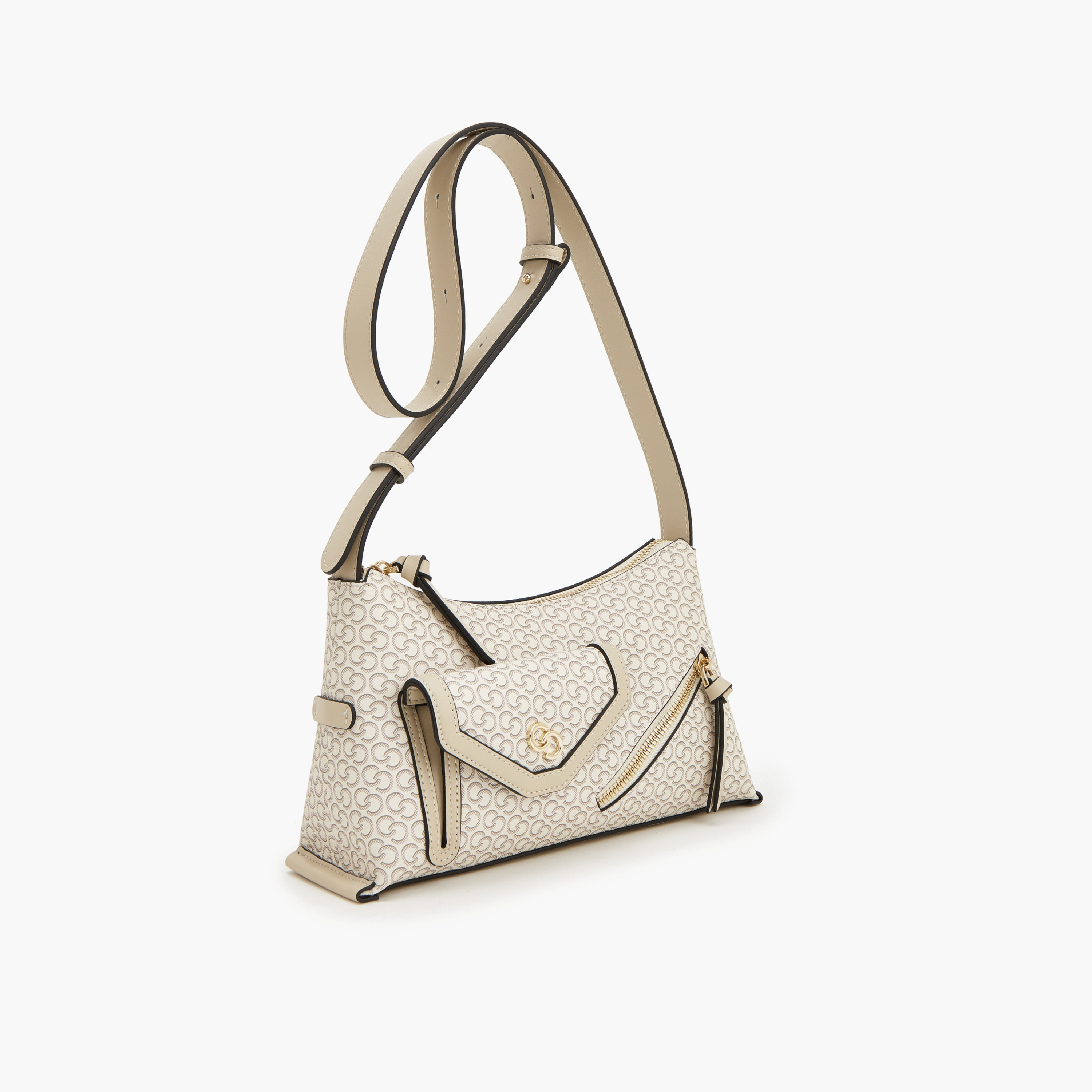 Celeste Monogram Print Crossbody Bag with Zip Closure-women-bagsandwallets-handbags-image-2