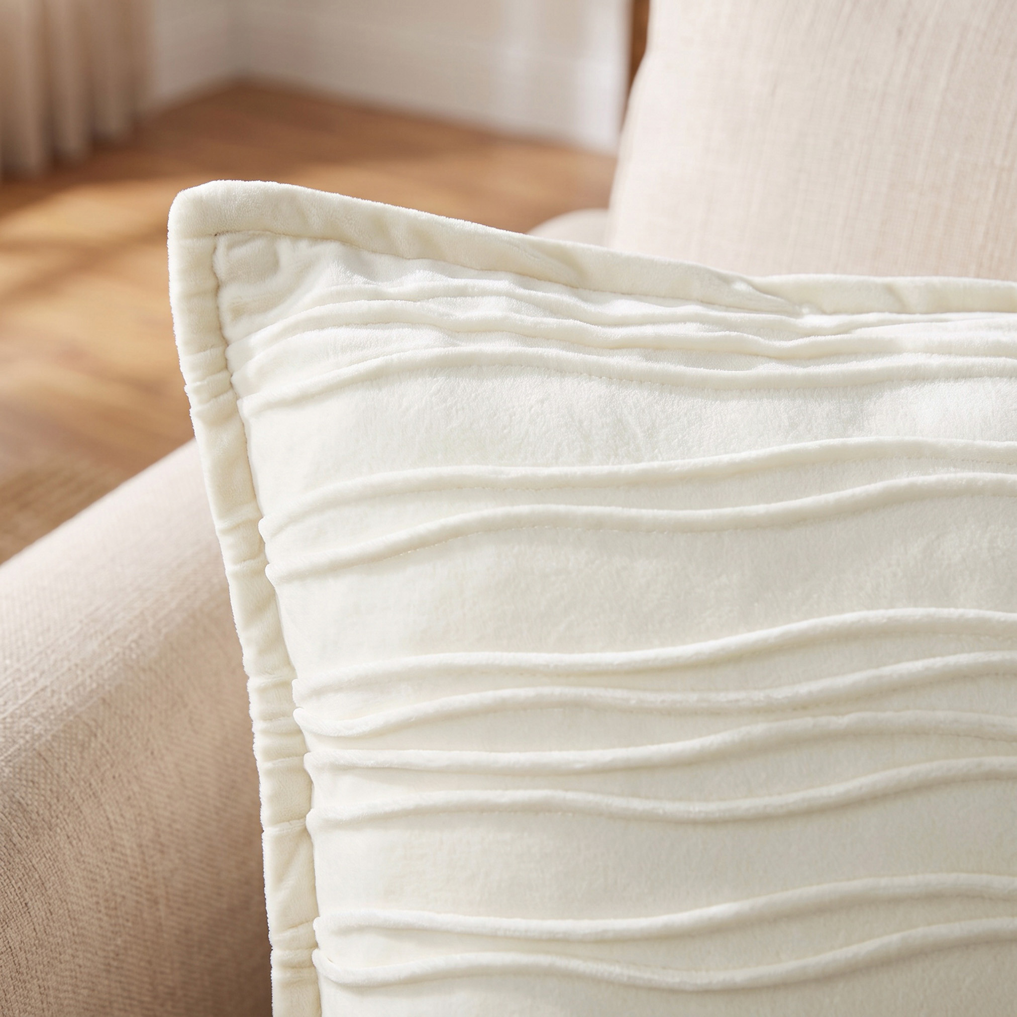 Pintuck Velvet Filled Cushion - 50x50 cms-household-cushionsandthrows-filledcushions-decorativecushions-image-2