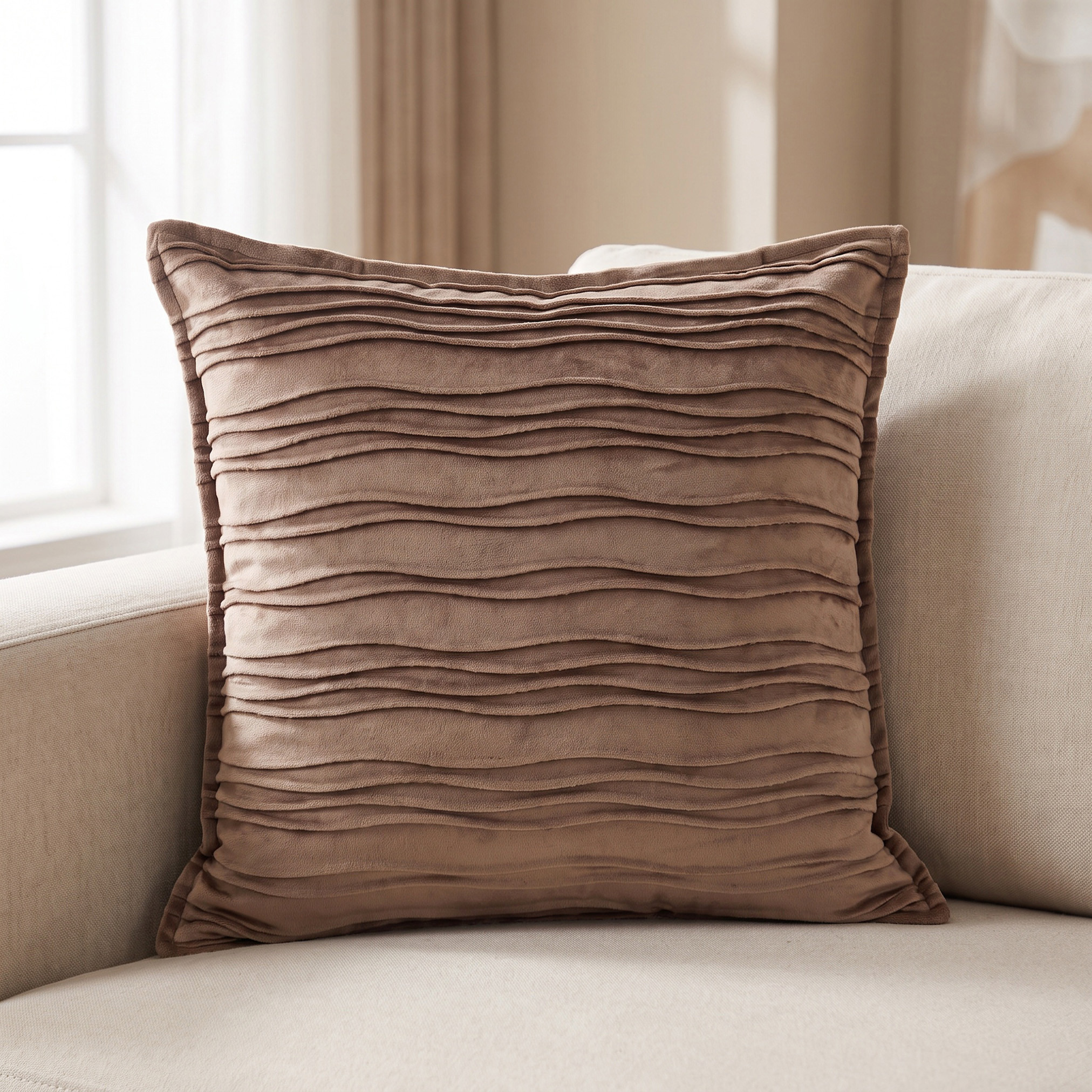 Textured Velvet Filled Cushion - 50x50 cms-household-cushionsandthrows-filledcushions-decorativecushions-image-1