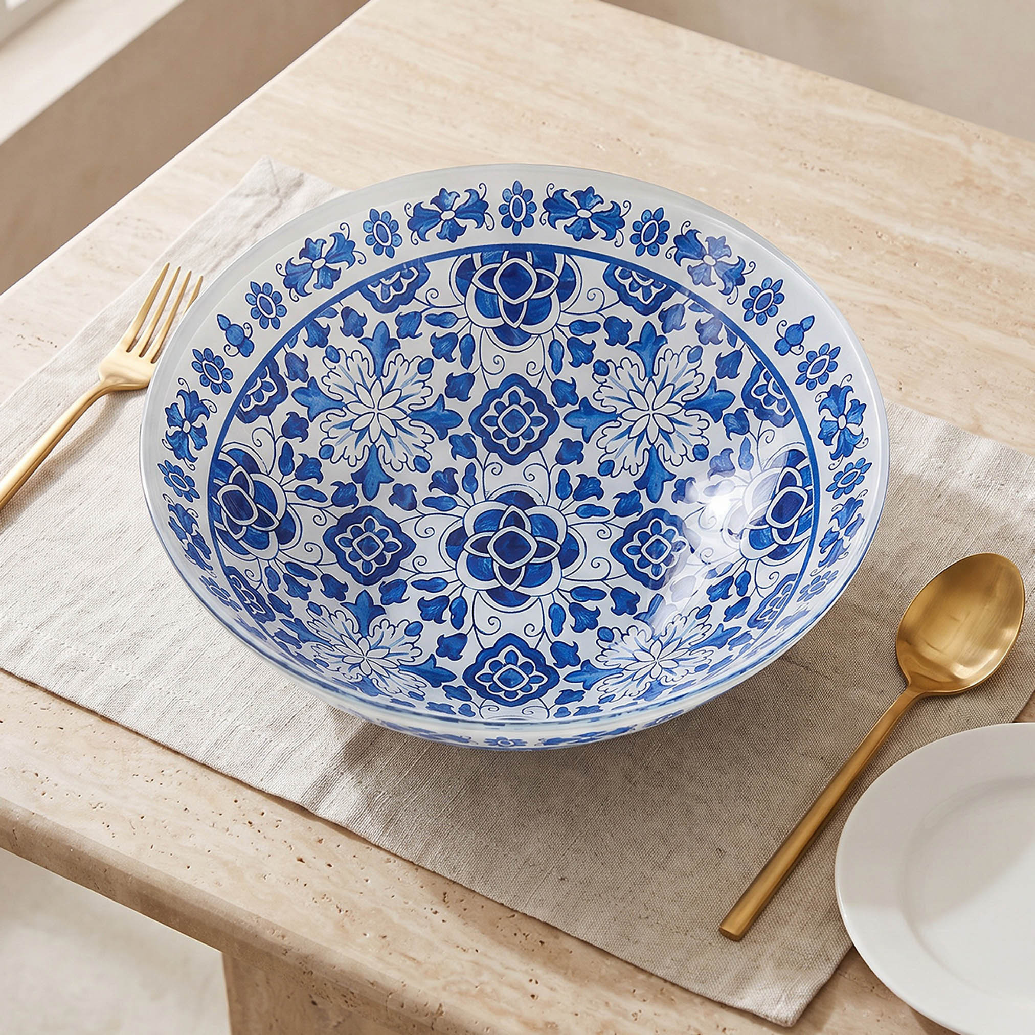 Zuhra Glass Serving Bowl - 30 cms-household-dining-dinnerware-bowls-image-1