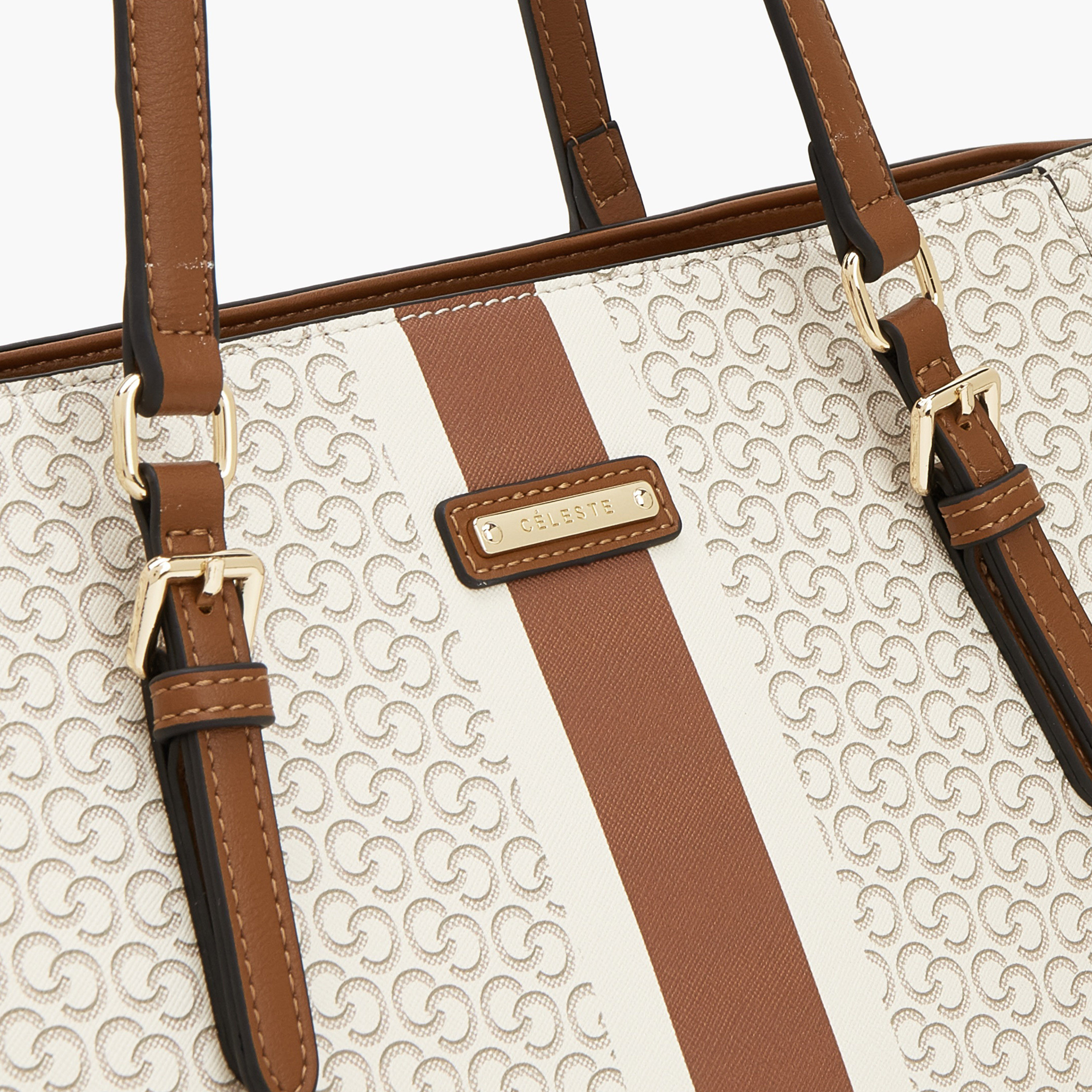 Celeste Monogram Print Tote Bag with Zip Closure-women-bagsandwallets-handbags-image-4