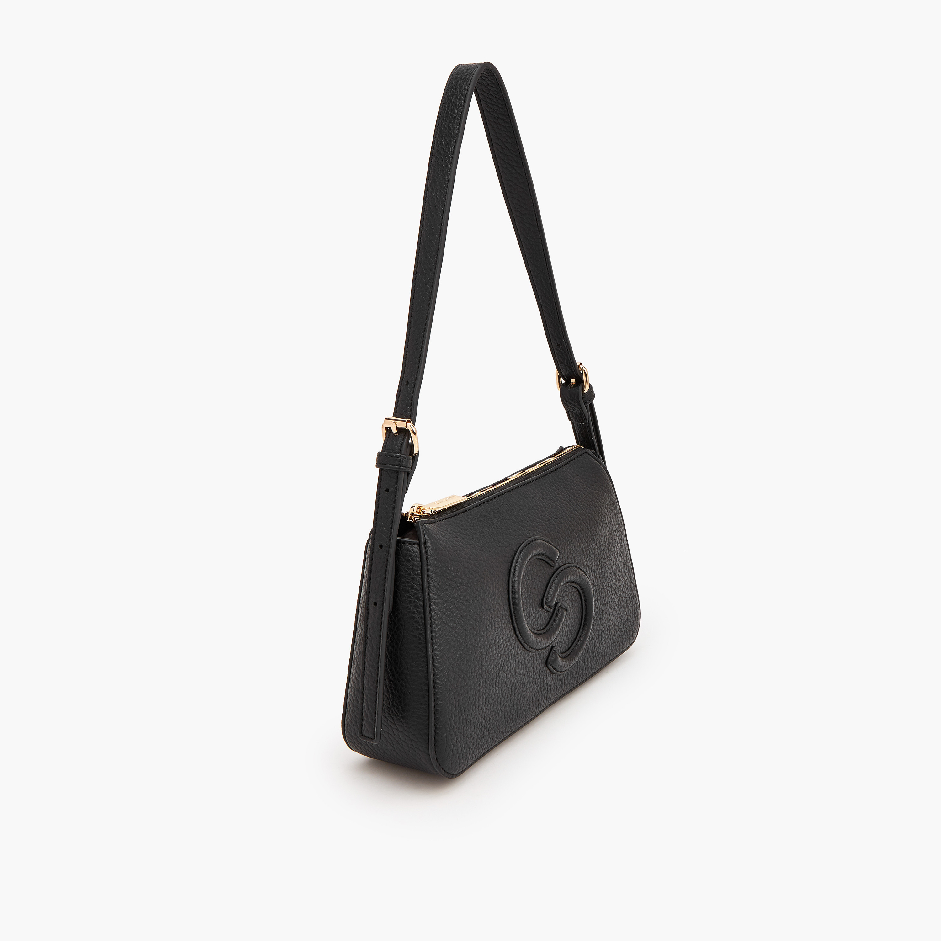 Celeste Textured Shoulder Bag with Logo Detail-women-bagsandwallets-handbags-image-2