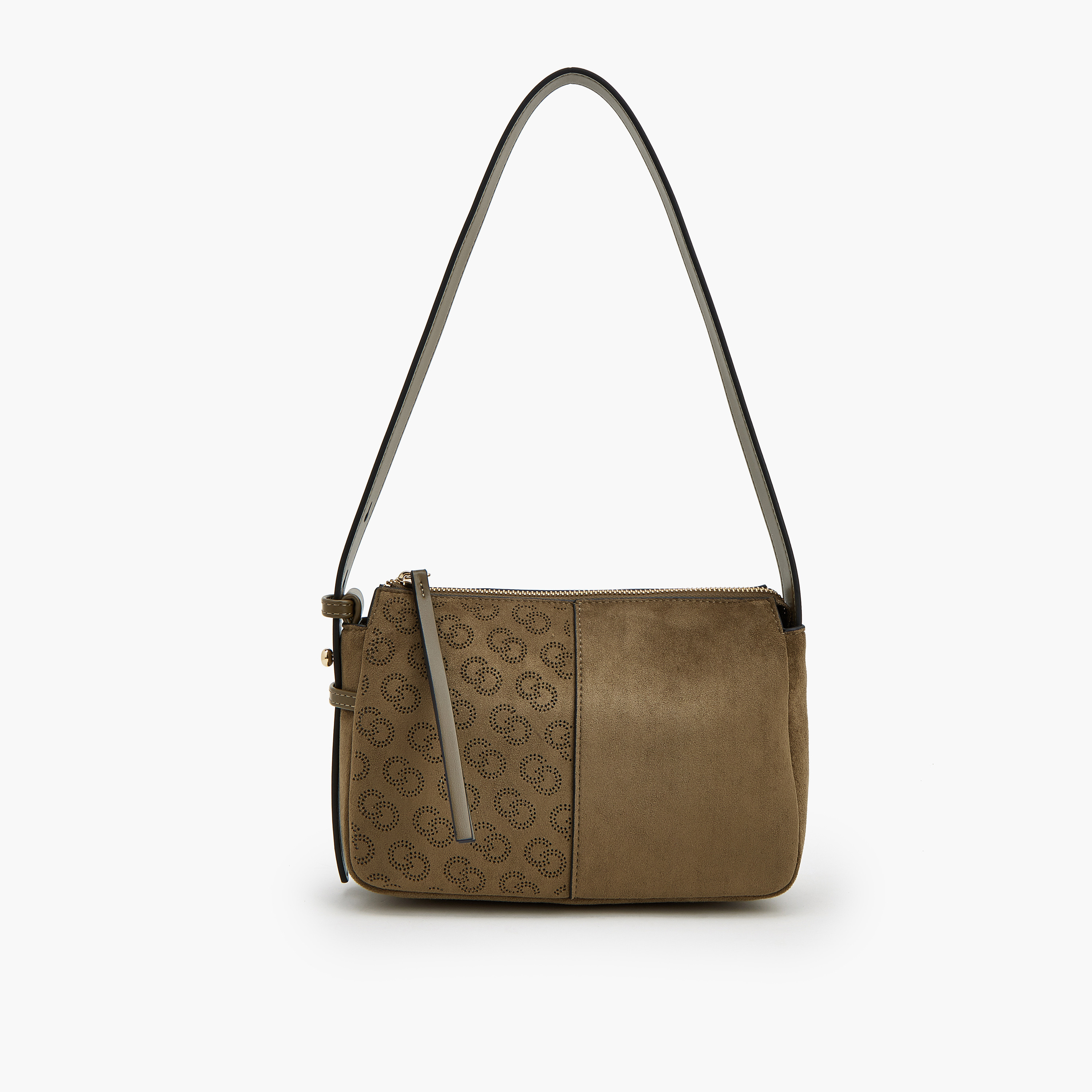 Celeste Suede Shoulder Bag with Logo Detail-women-bagsandwallets-handbags-image-1