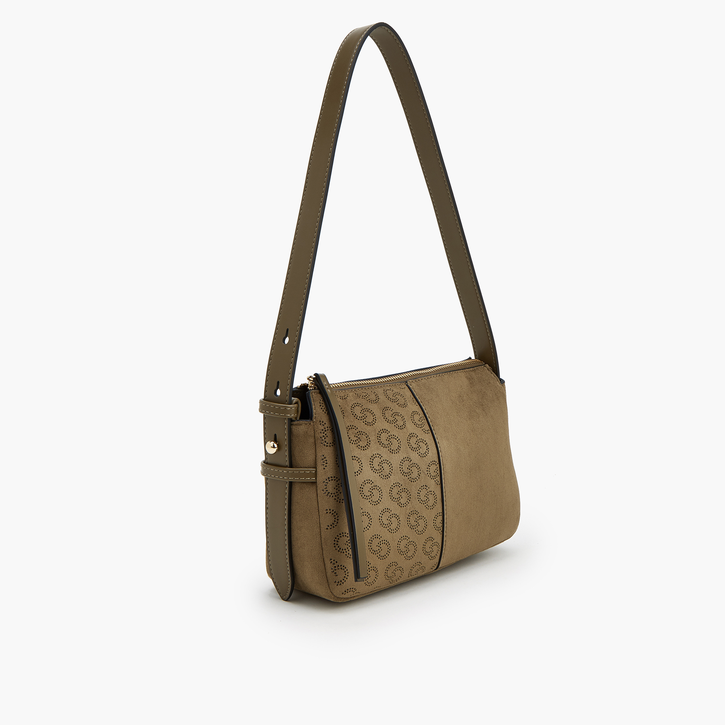 Celeste Suede Shoulder Bag with Logo Detail-women-bagsandwallets-handbags-image-3