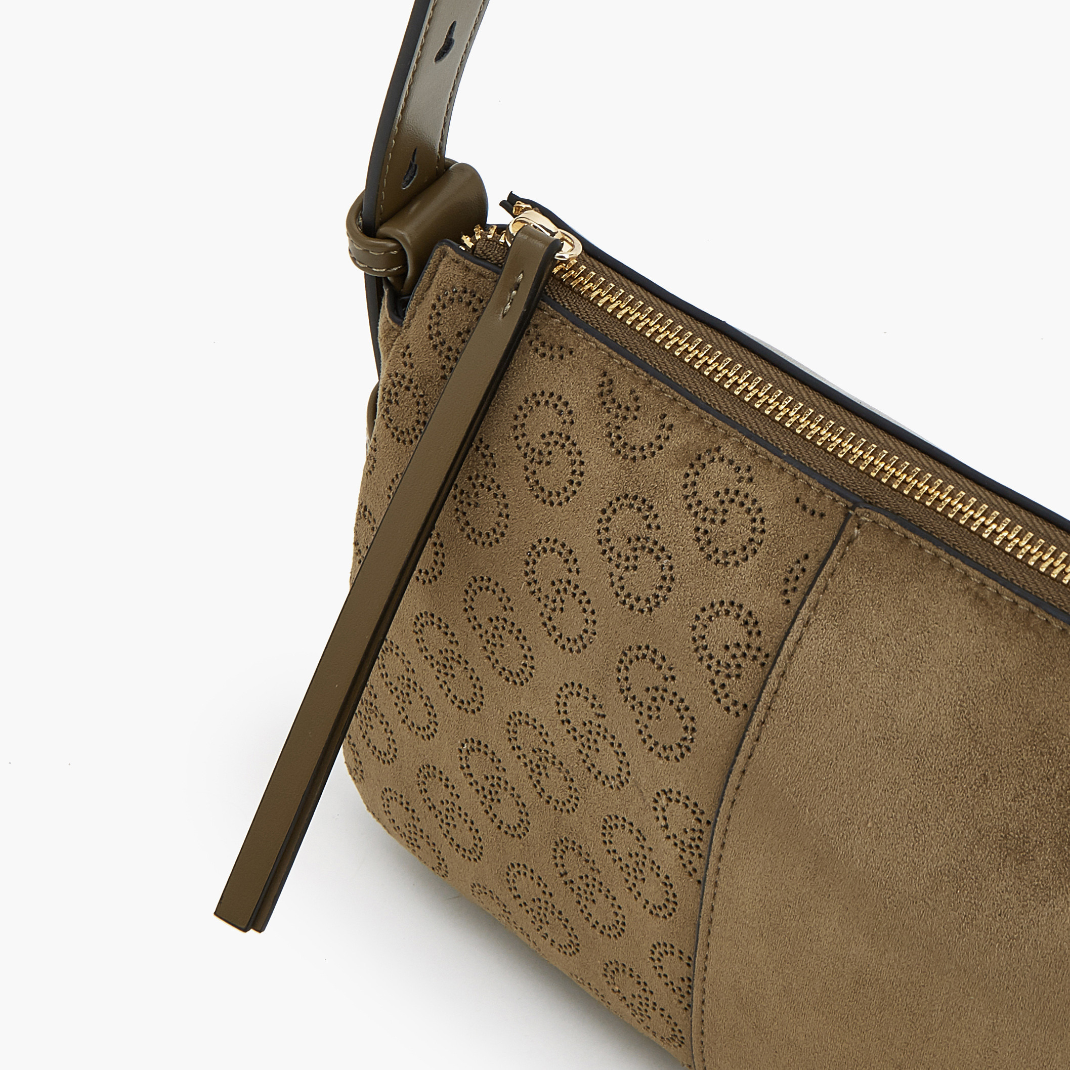 Celeste Suede Shoulder Bag with Logo Detail-women-bagsandwallets-handbags-image-4