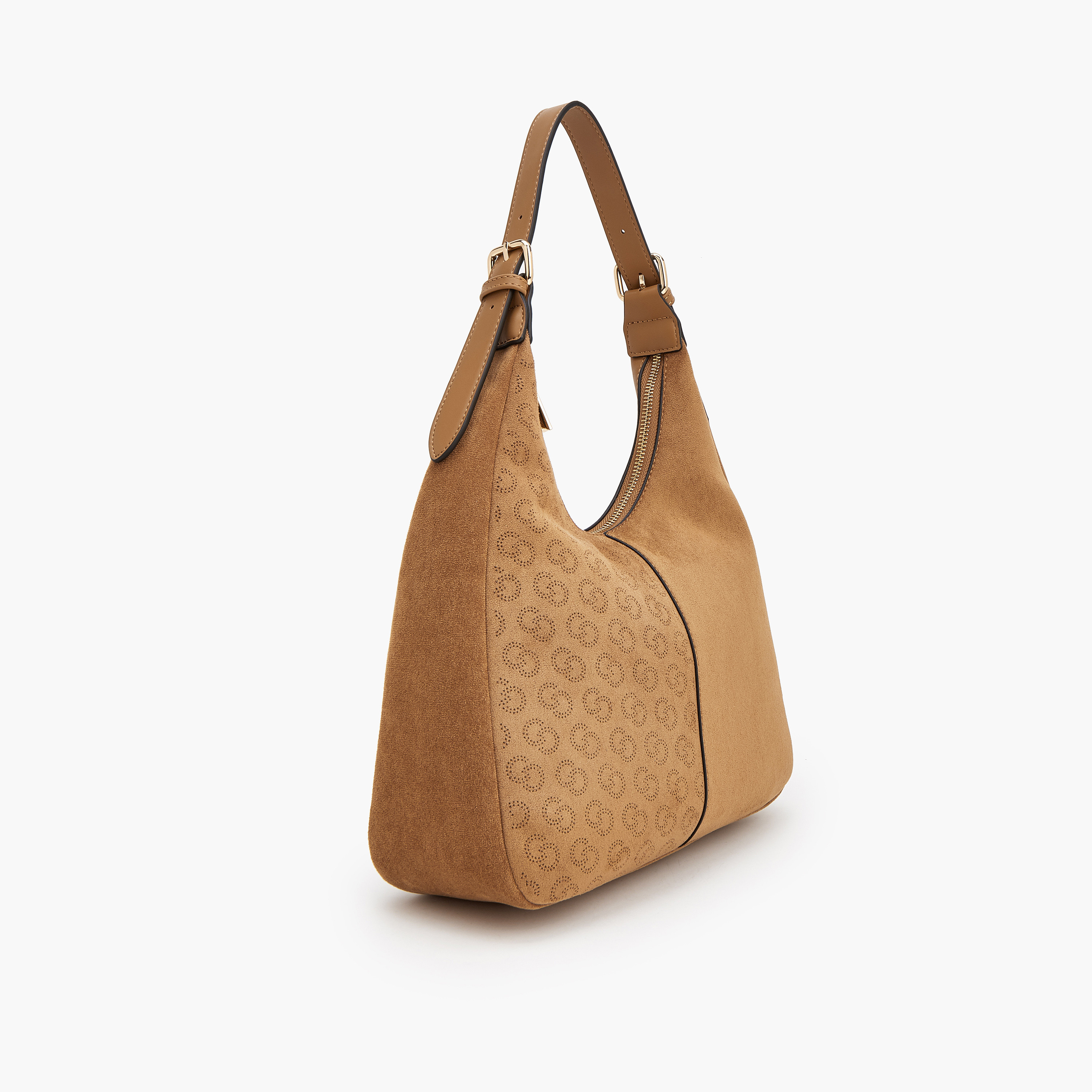 Celeste Suede Hobo Bag with Logo Detail-women-bagsandwallets-handbags-image-2