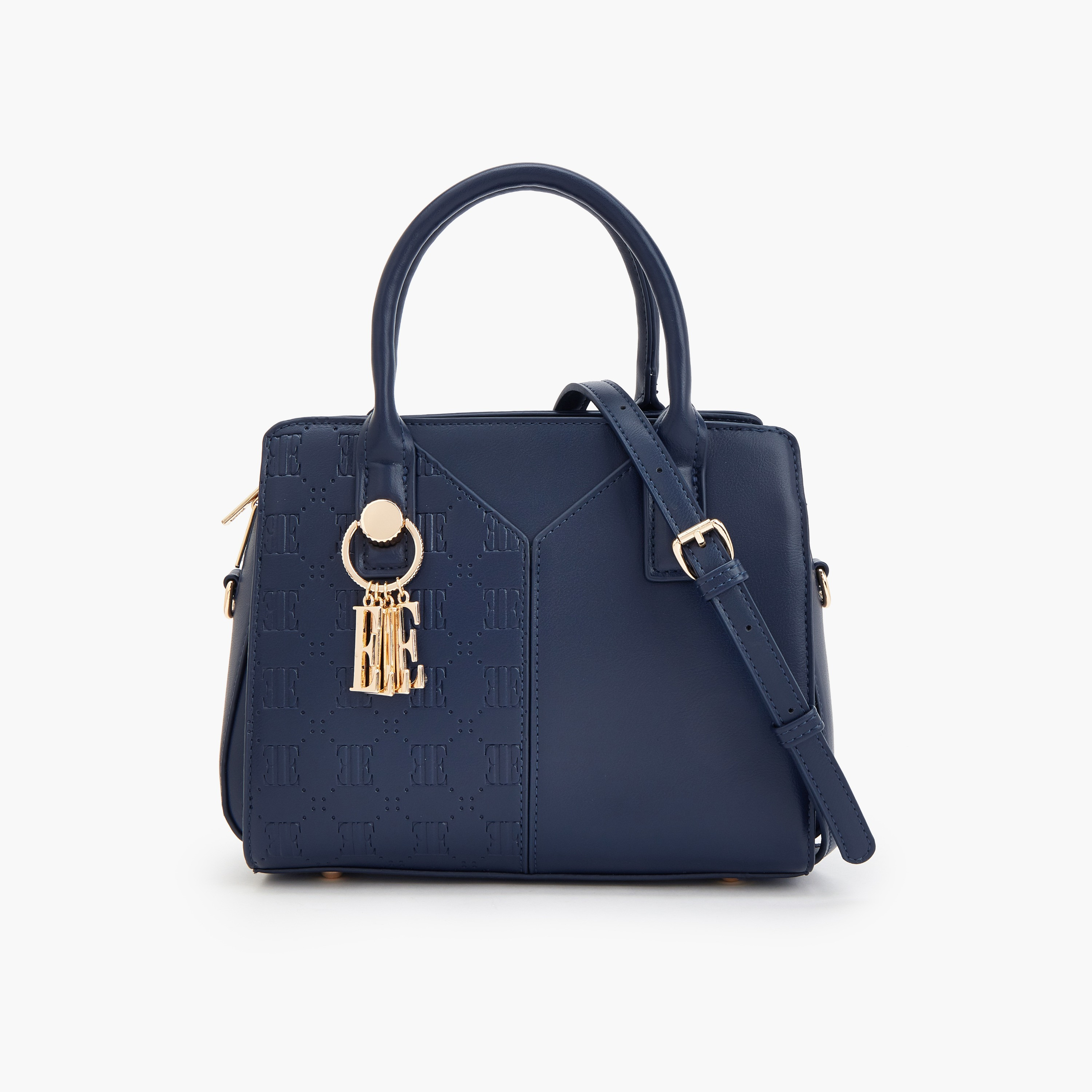 Elle Textured Tote Bag with Zip Closure-women-bagsandwallets-handbags-image-1