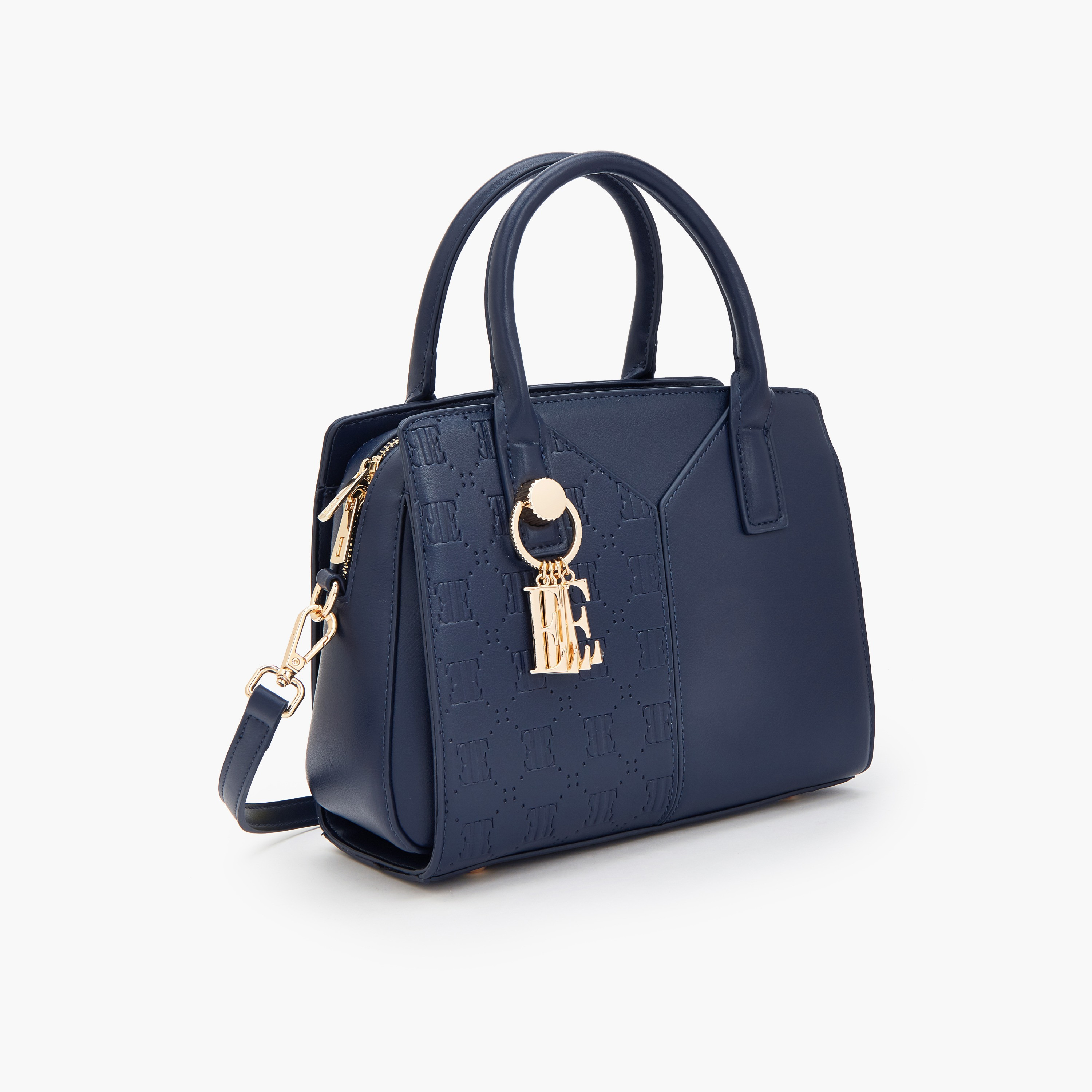 Elle Textured Tote Bag with Zip Closure-women-bagsandwallets-handbags-image-3