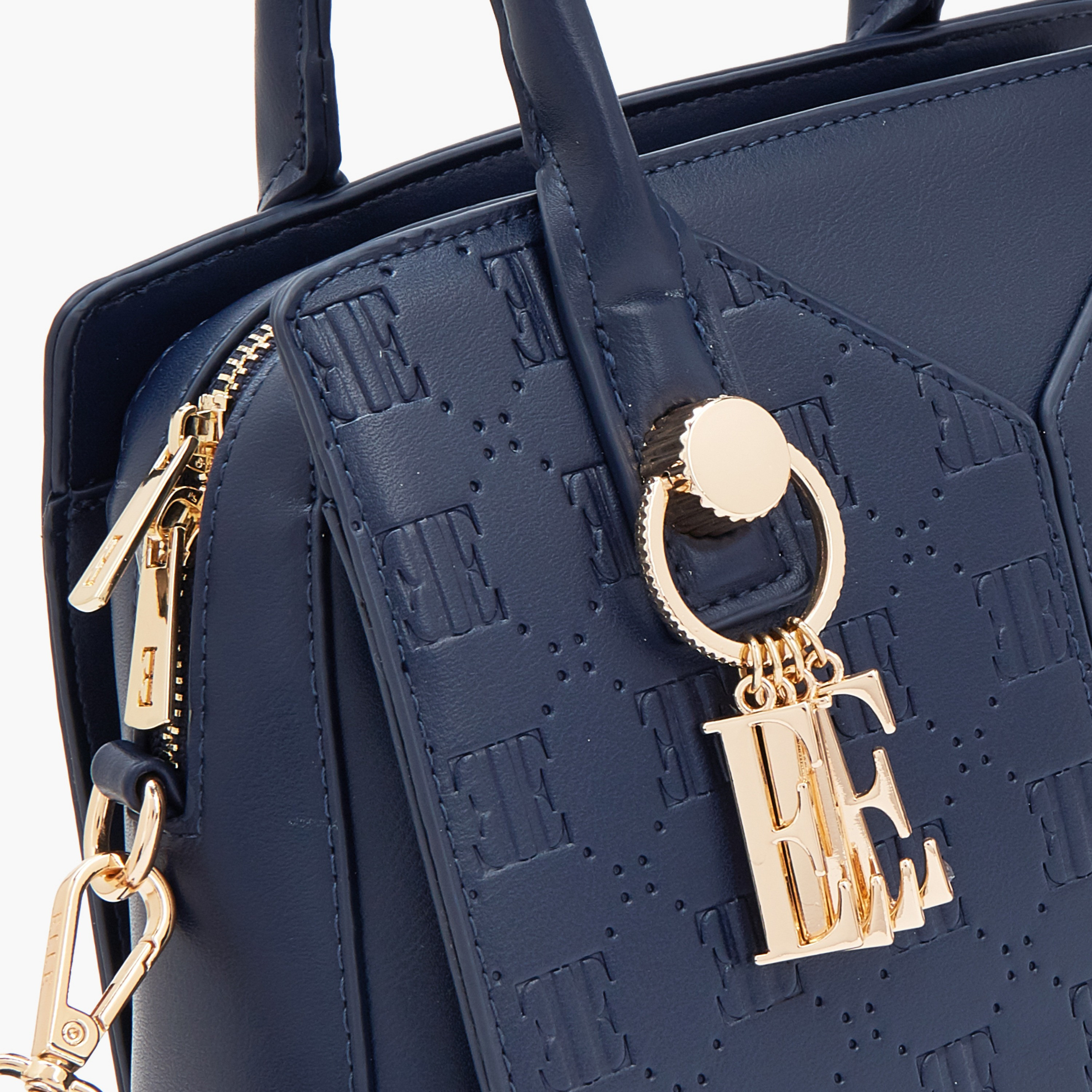 Elle Textured Tote Bag with Zip Closure-women-bagsandwallets-handbags-image-4