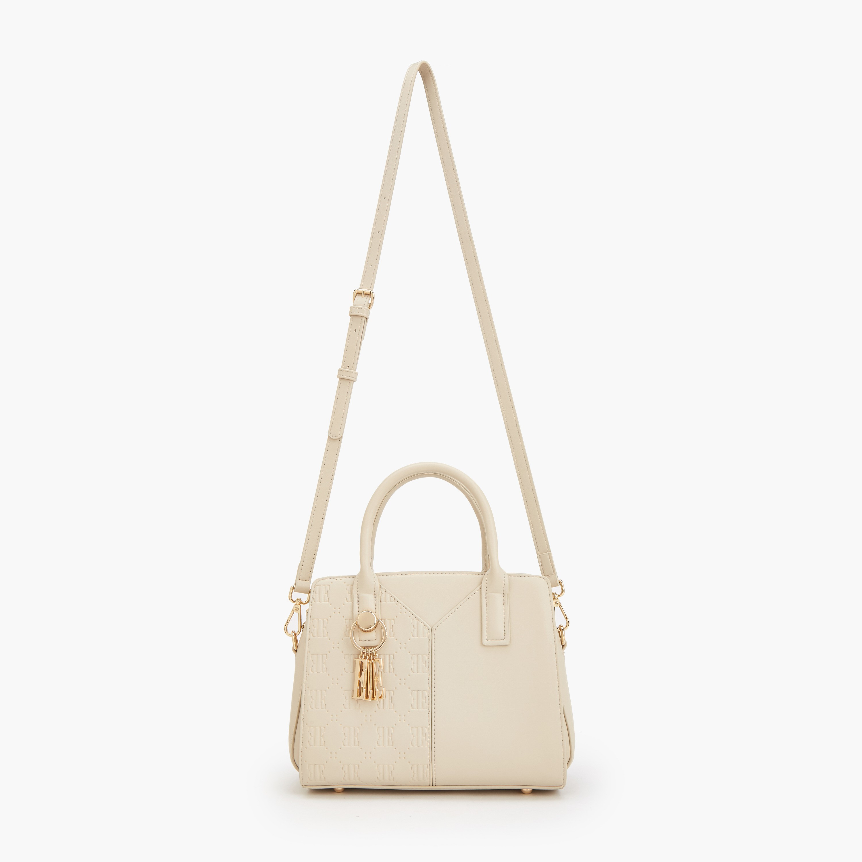 Elle Textured Tote Bag with Zip Closure-women-bagsandwallets-handbags-image-2