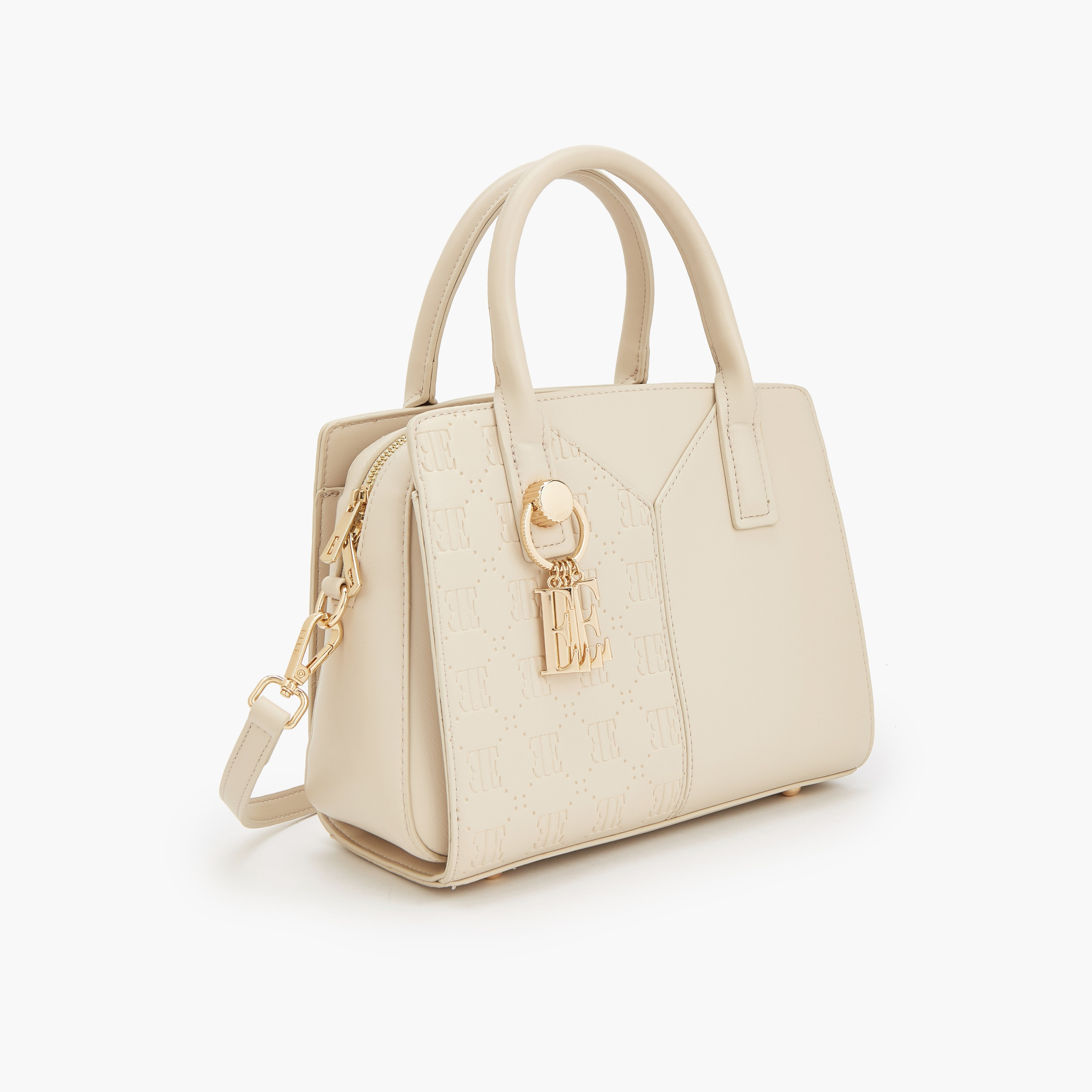 Elle Textured Tote Bag with Zip Closure-women-bagsandwallets-handbags-image-3