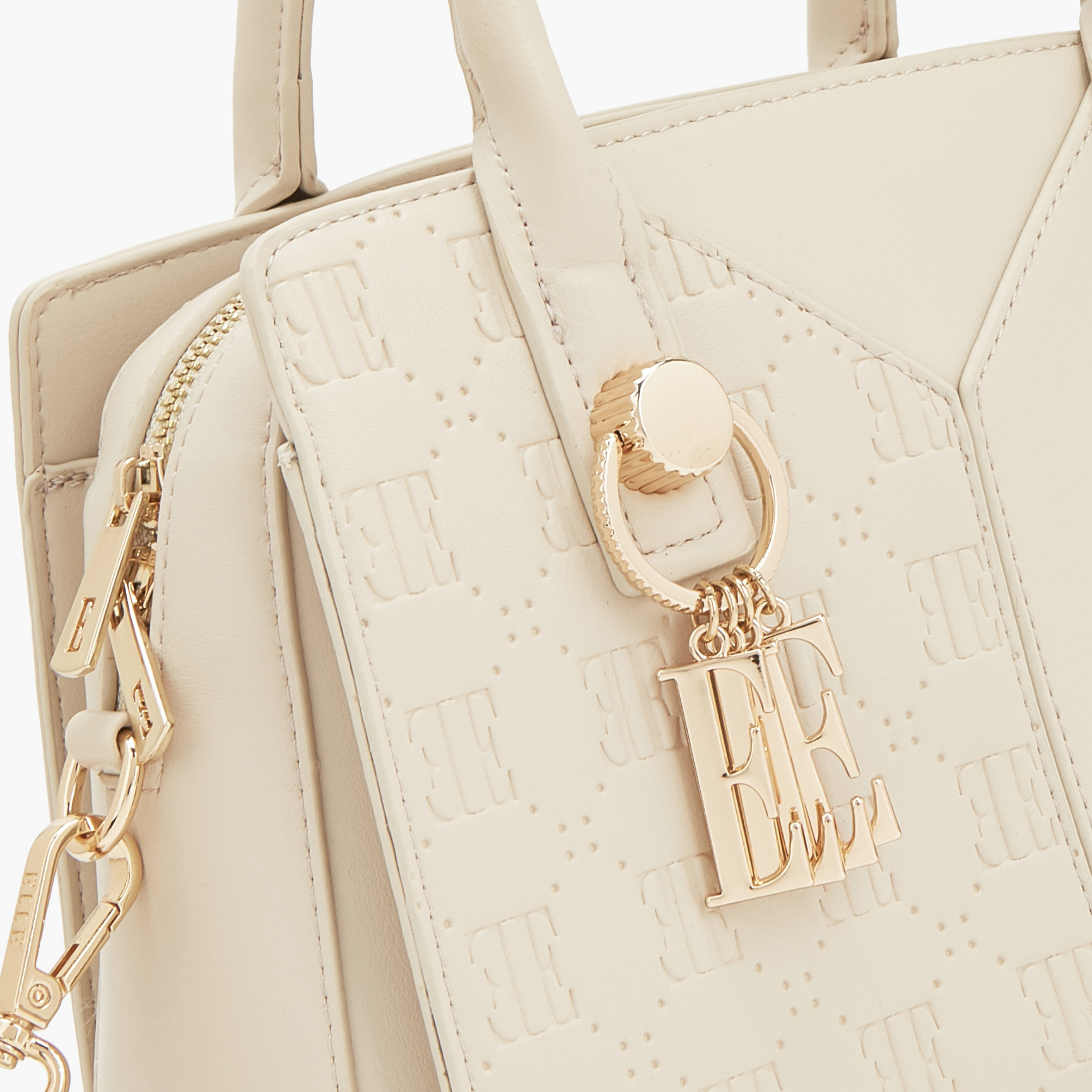 Elle Textured Tote Bag with Zip Closure-women-bagsandwallets-handbags-image-4