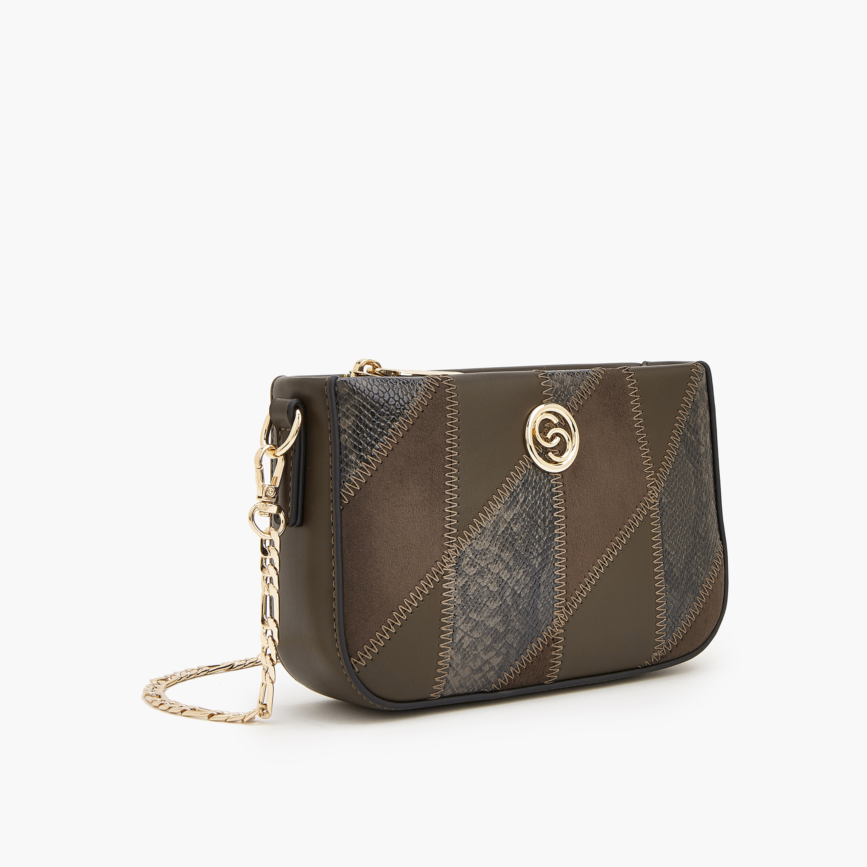 Celeste Textured Crossbody Bag with Chain Strap-women-bagsandwallets-handbags-image-2