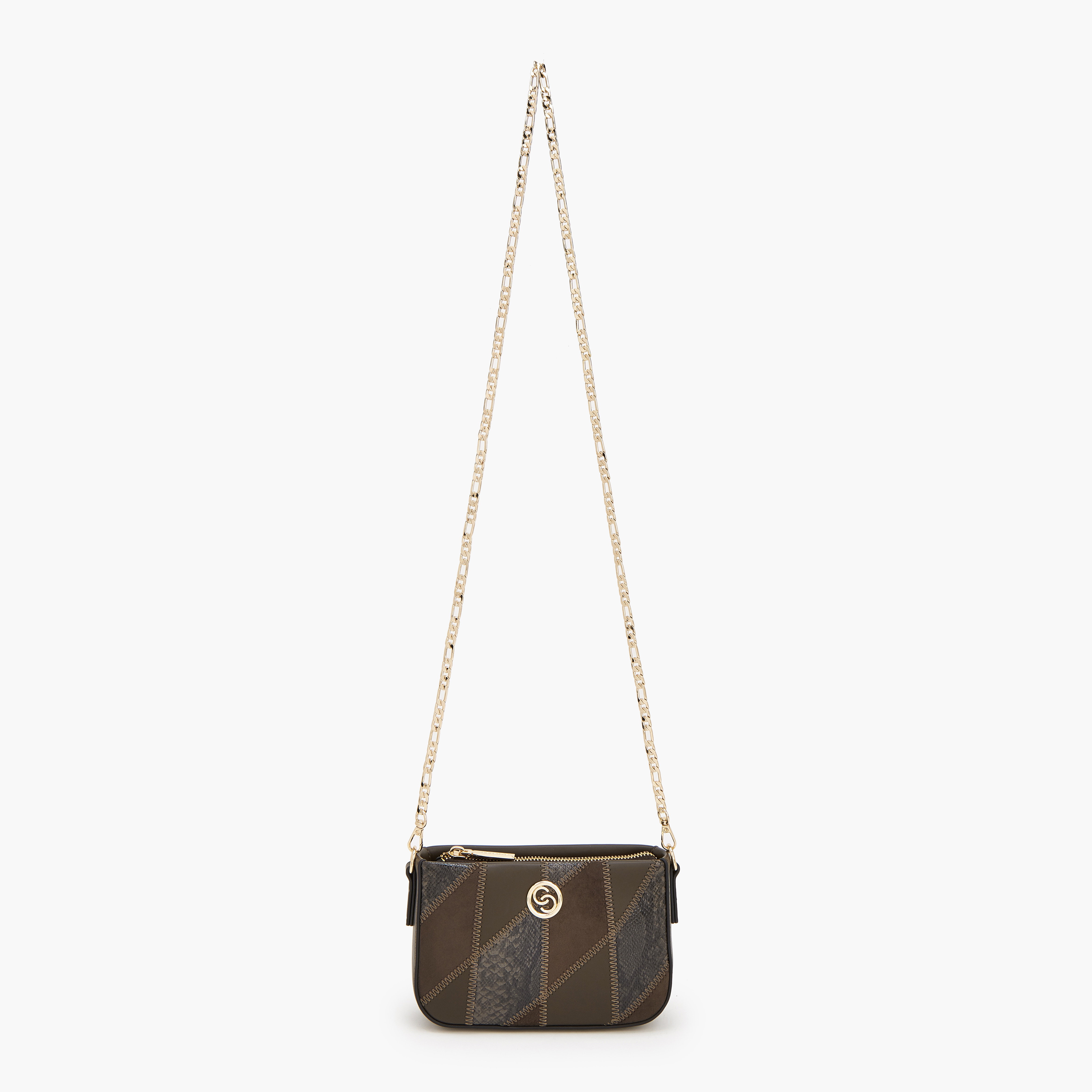 Celeste Textured Crossbody Bag with Chain Strap-women-bagsandwallets-handbags-image-5