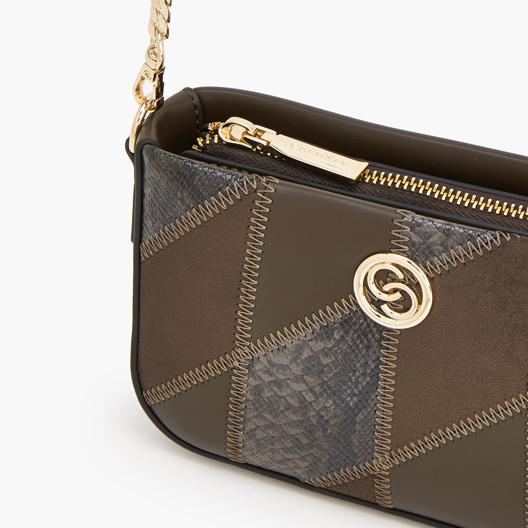 Celeste Textured Crossbody Bag with Chain Strap-women-bagsandwallets-handbags-image-6