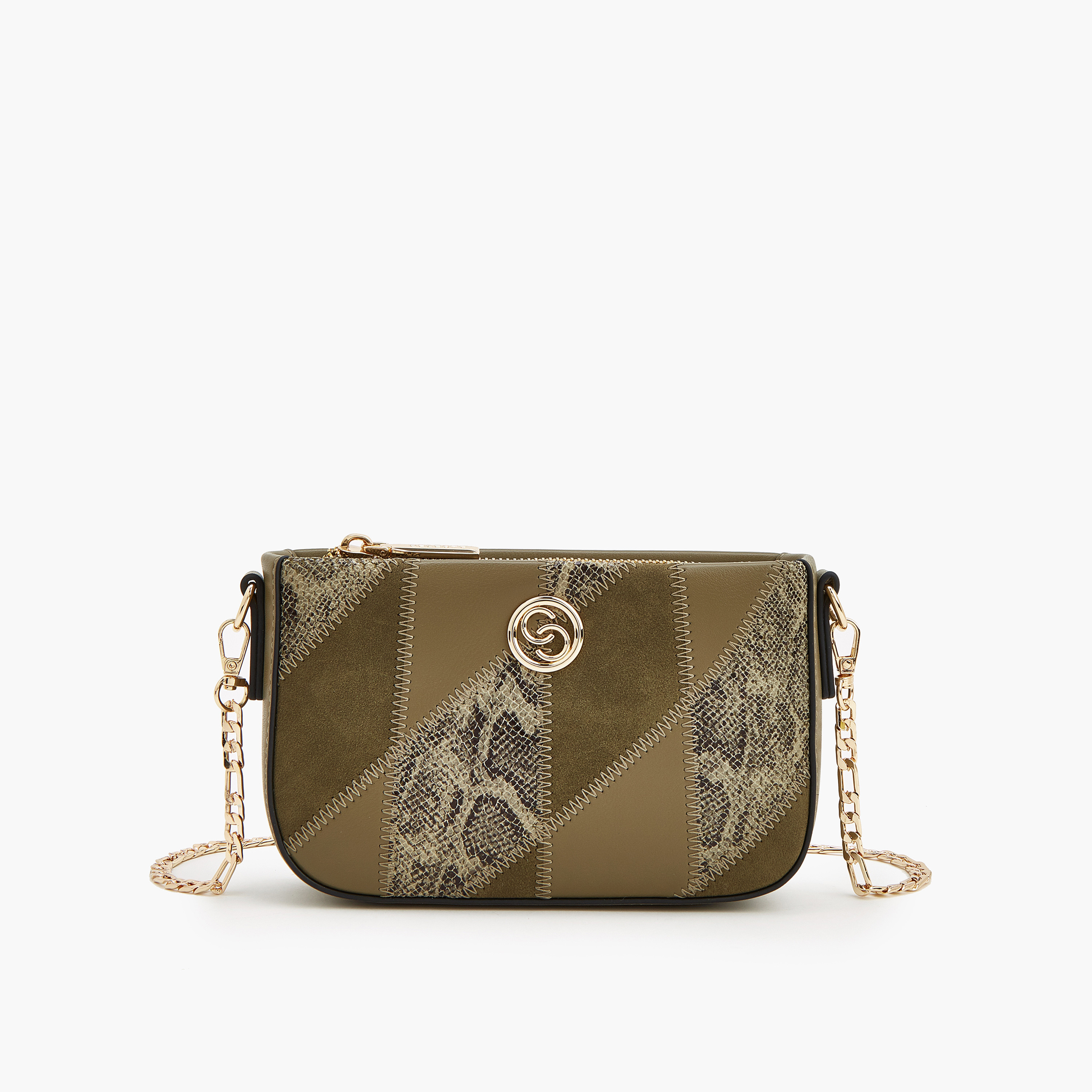 Celeste Textured Crossbody Bag with Chain Strap-women-bagsandwallets-handbags-image-1