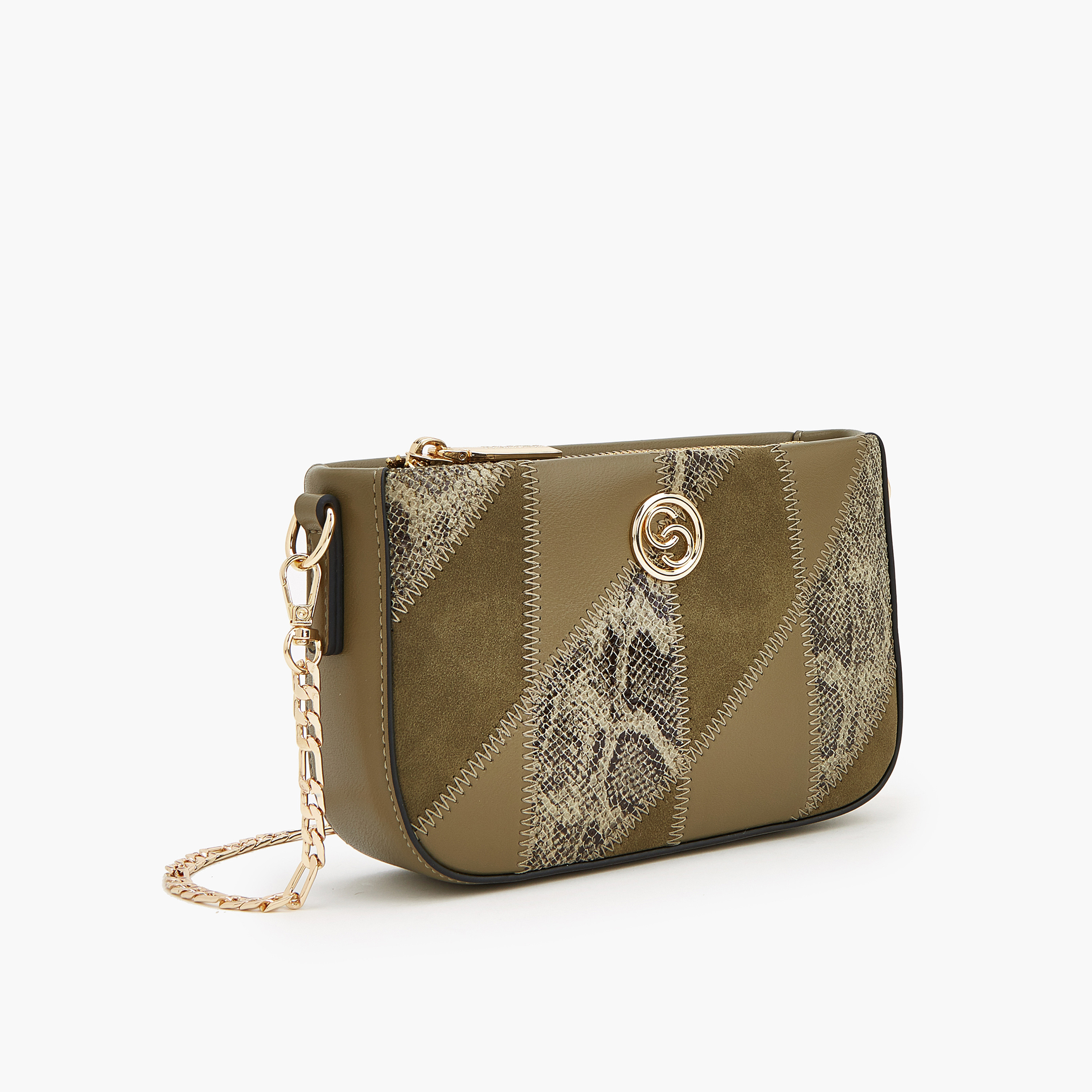 Celeste Textured Crossbody Bag with Chain Strap-women-bagsandwallets-handbags-image-2