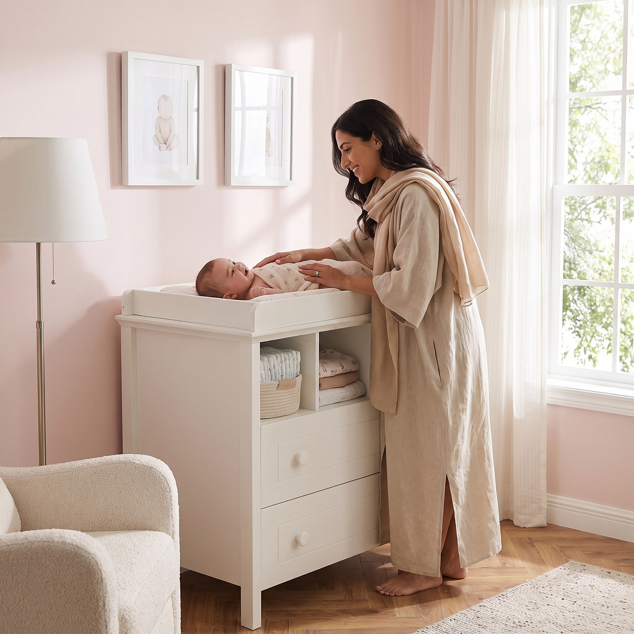 طاولة تغيير بأدراج أدريان من جونيورز-baby-nursery-furniture-cribsandbeds-babycribs-image-3
