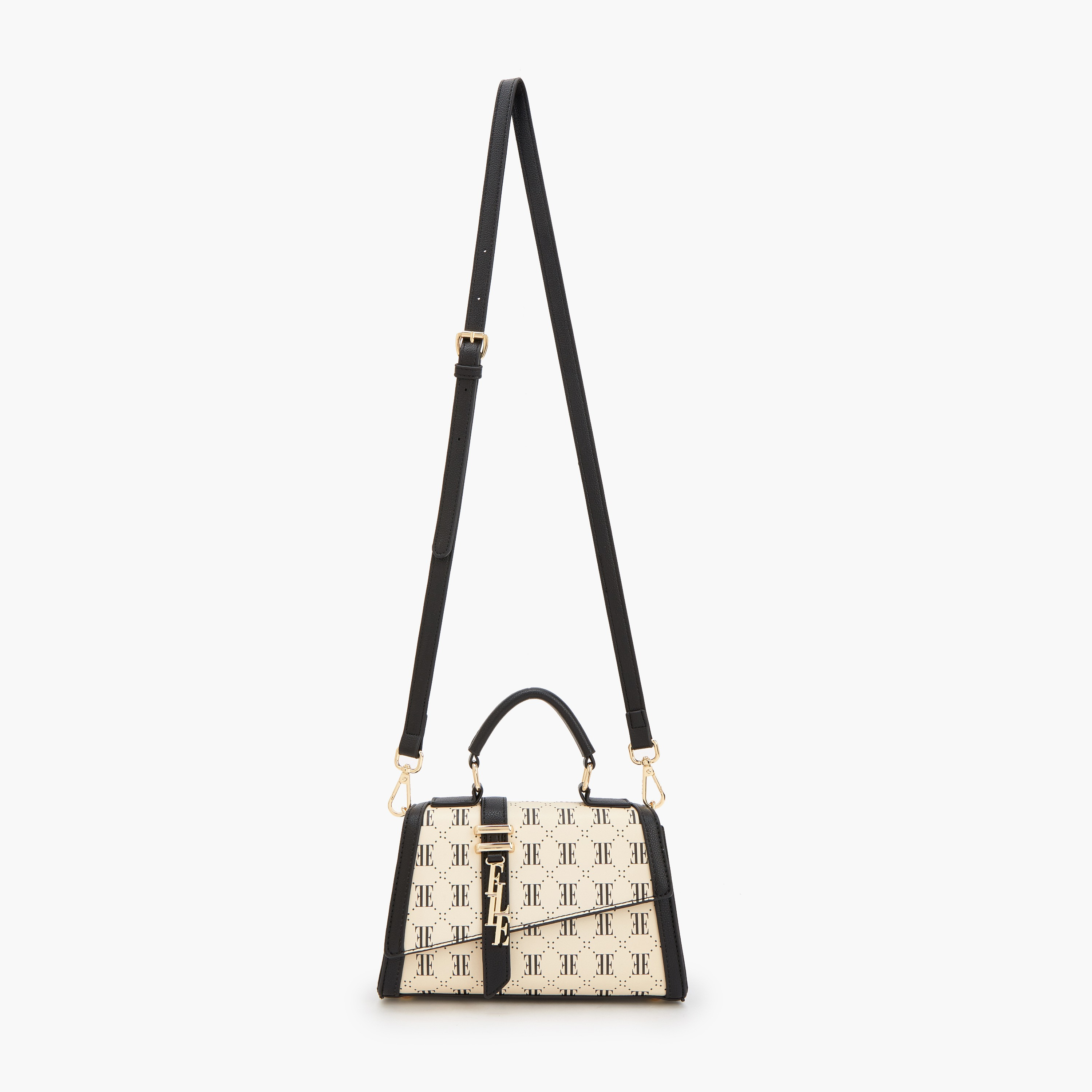 Elle Monogram Print Satchel Bag with Detachable Strap-women-bagsandwallets-handbags-image-2