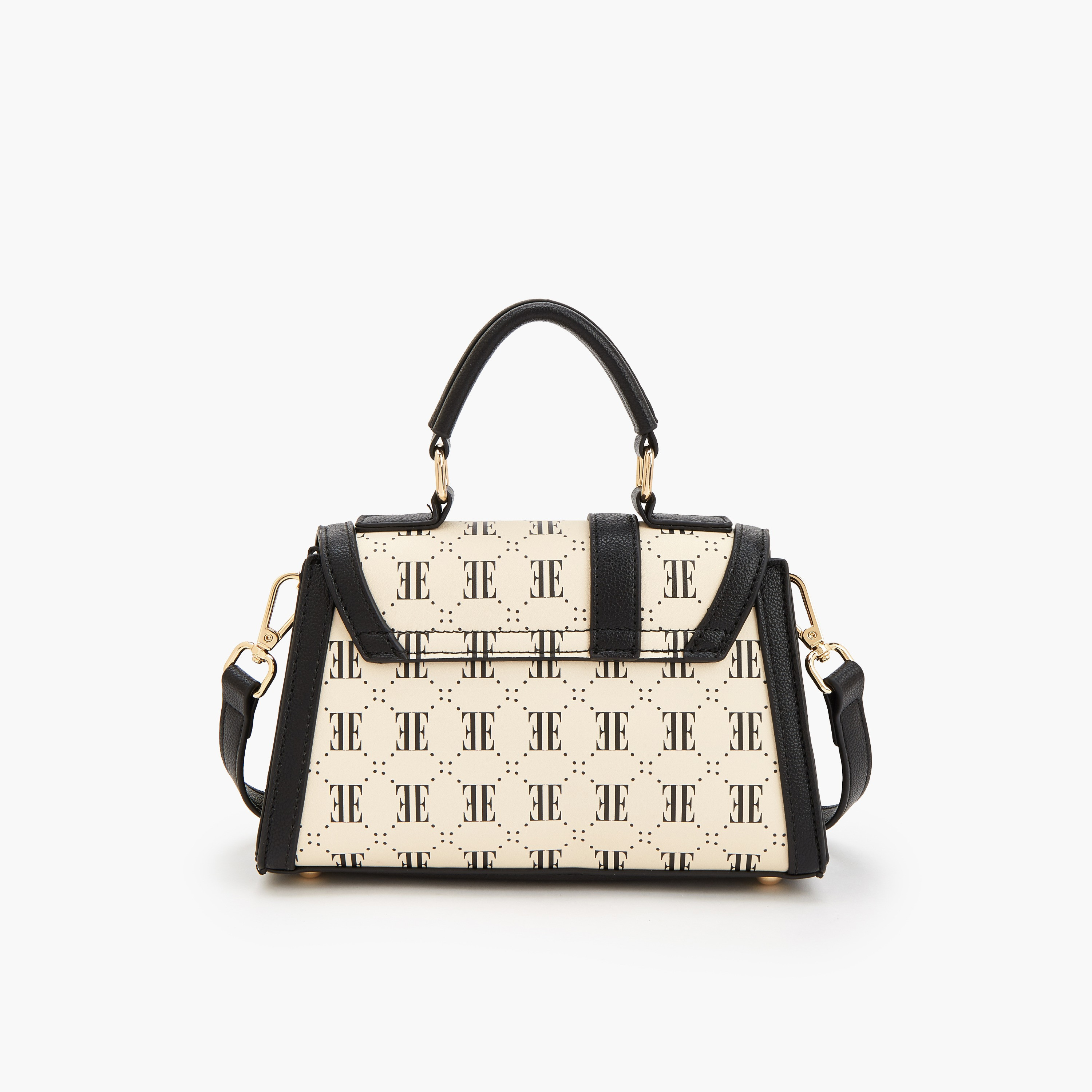 Elle Monogram Print Satchel Bag with Detachable Strap-women-bagsandwallets-handbags-image-5