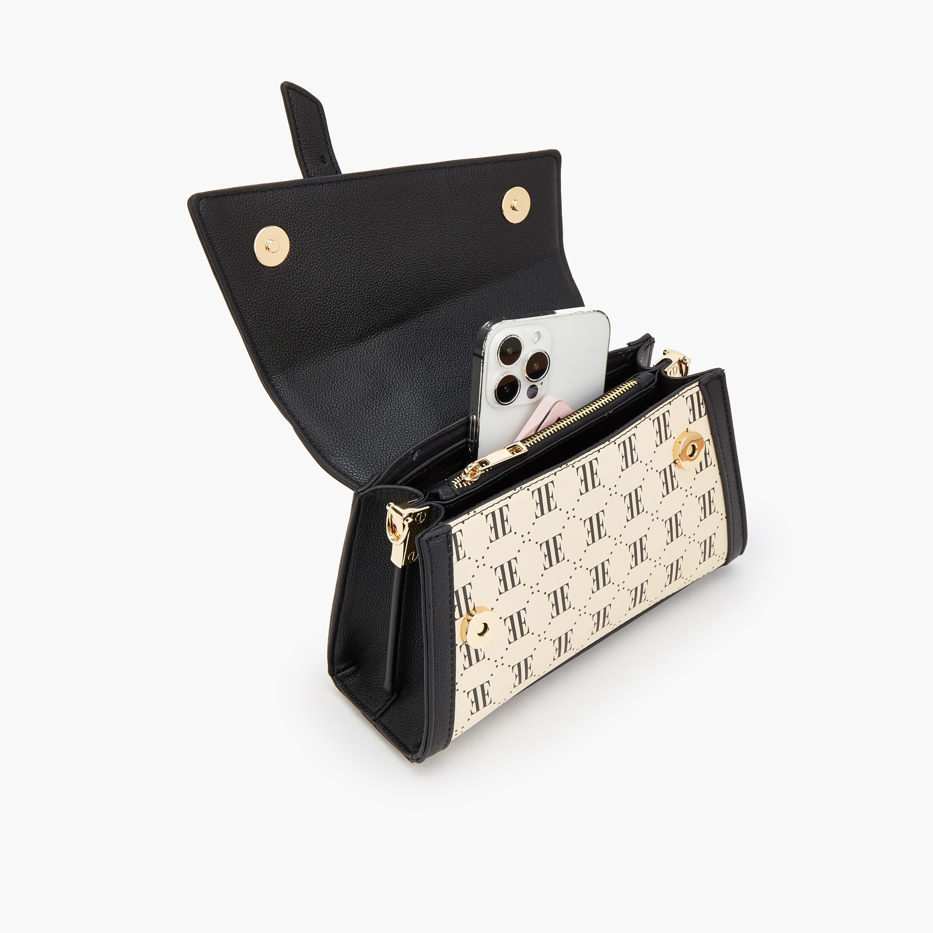 Elle Monogram Print Satchel Bag with Detachable Strap-women-bagsandwallets-handbags-image-7