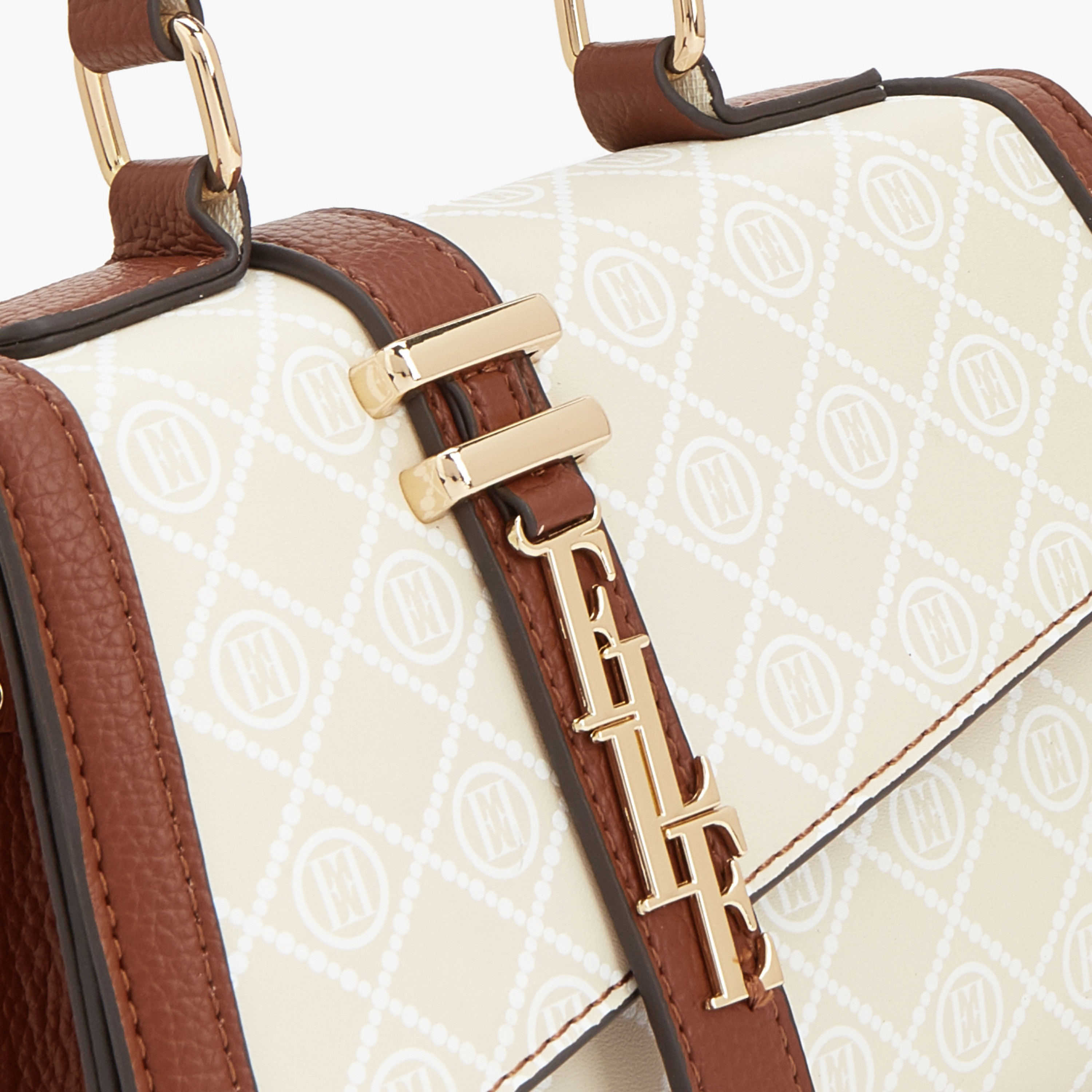 Elle Monogram Print Satchel Bag with Detachable Strap-women-bagsandwallets-handbags-image-4