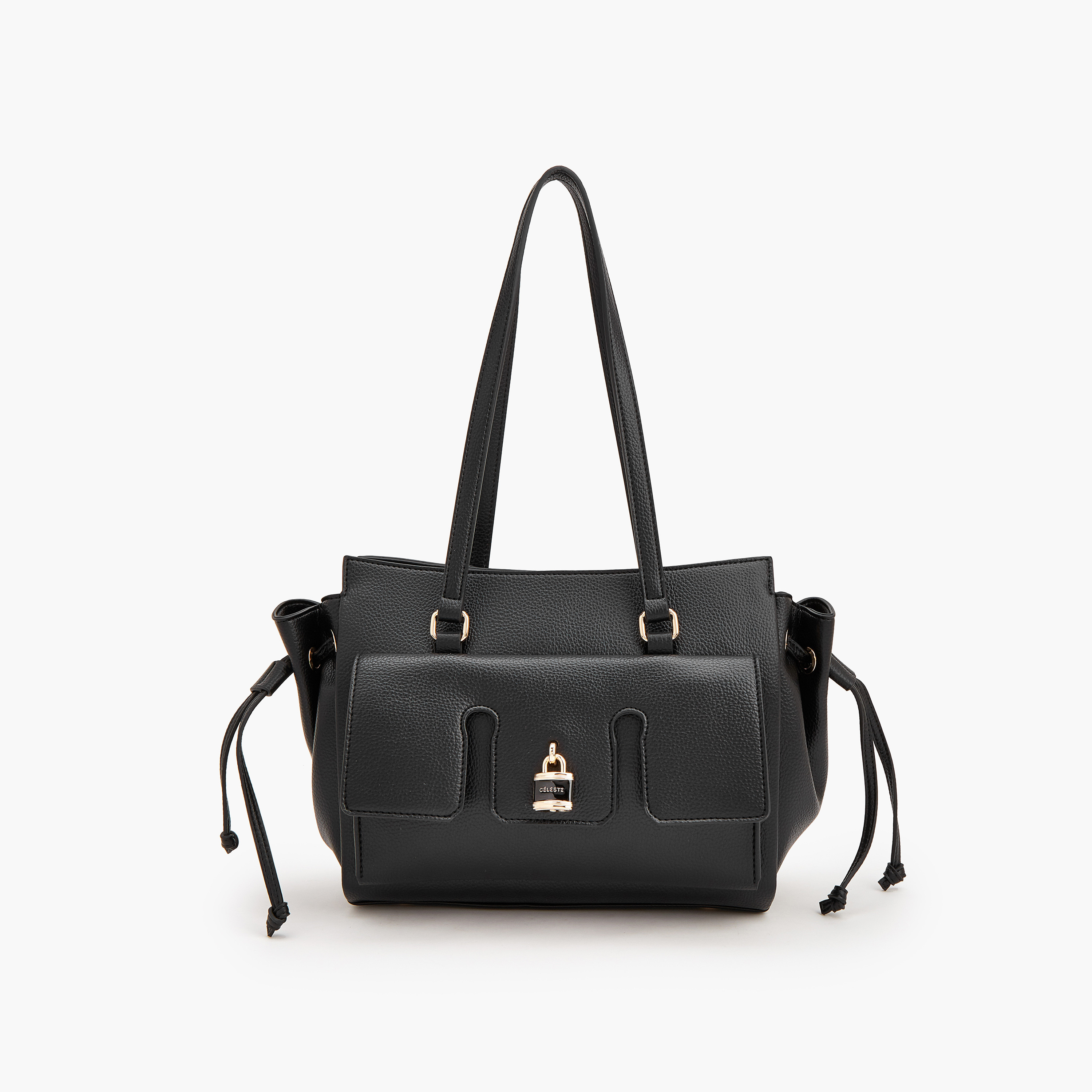 Celeste Metallic Accent Tote Bag with Zip Closure-women-bagsandwallets-handbags-image-1