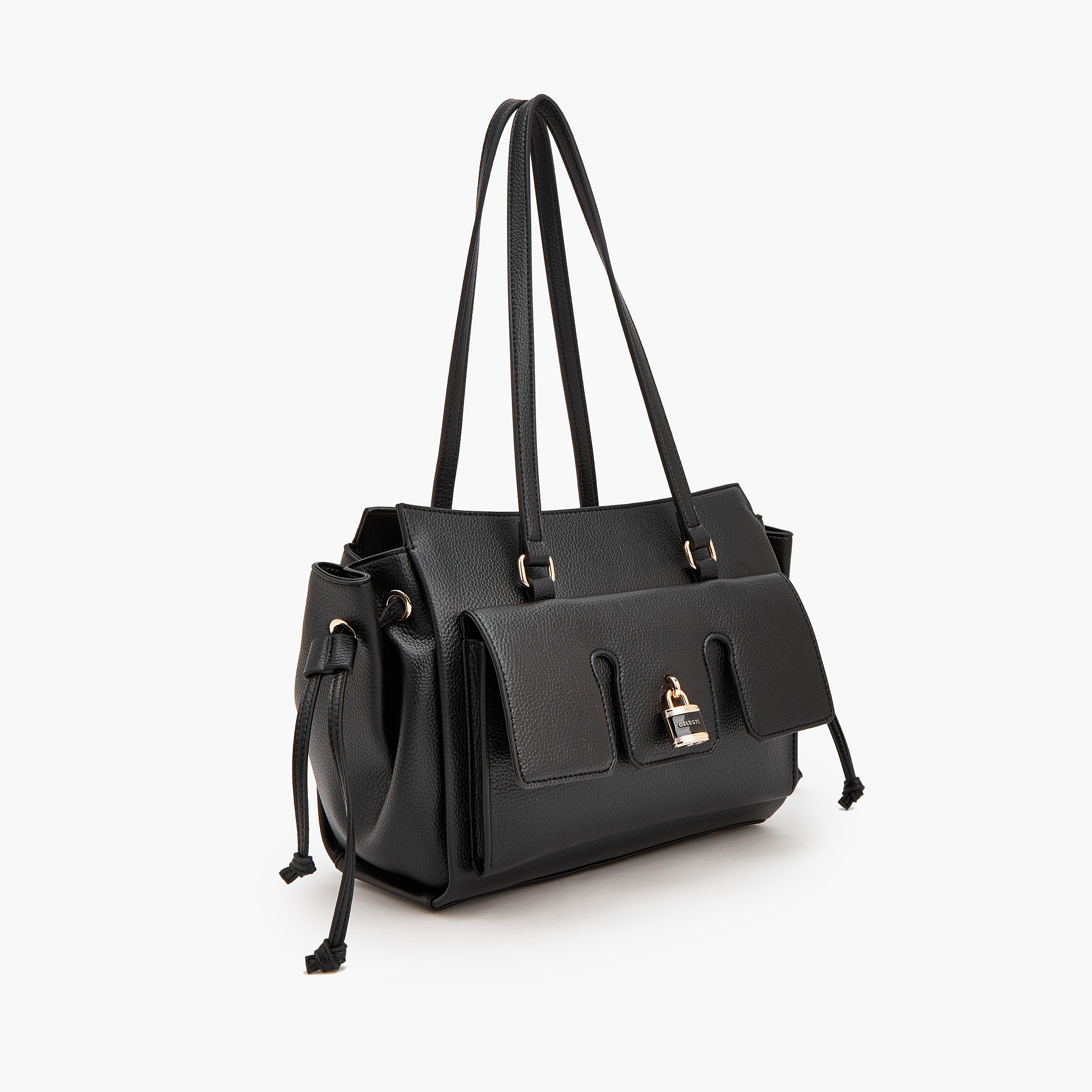 Celeste Metallic Accent Tote Bag with Zip Closure-women-bagsandwallets-handbags-image-2