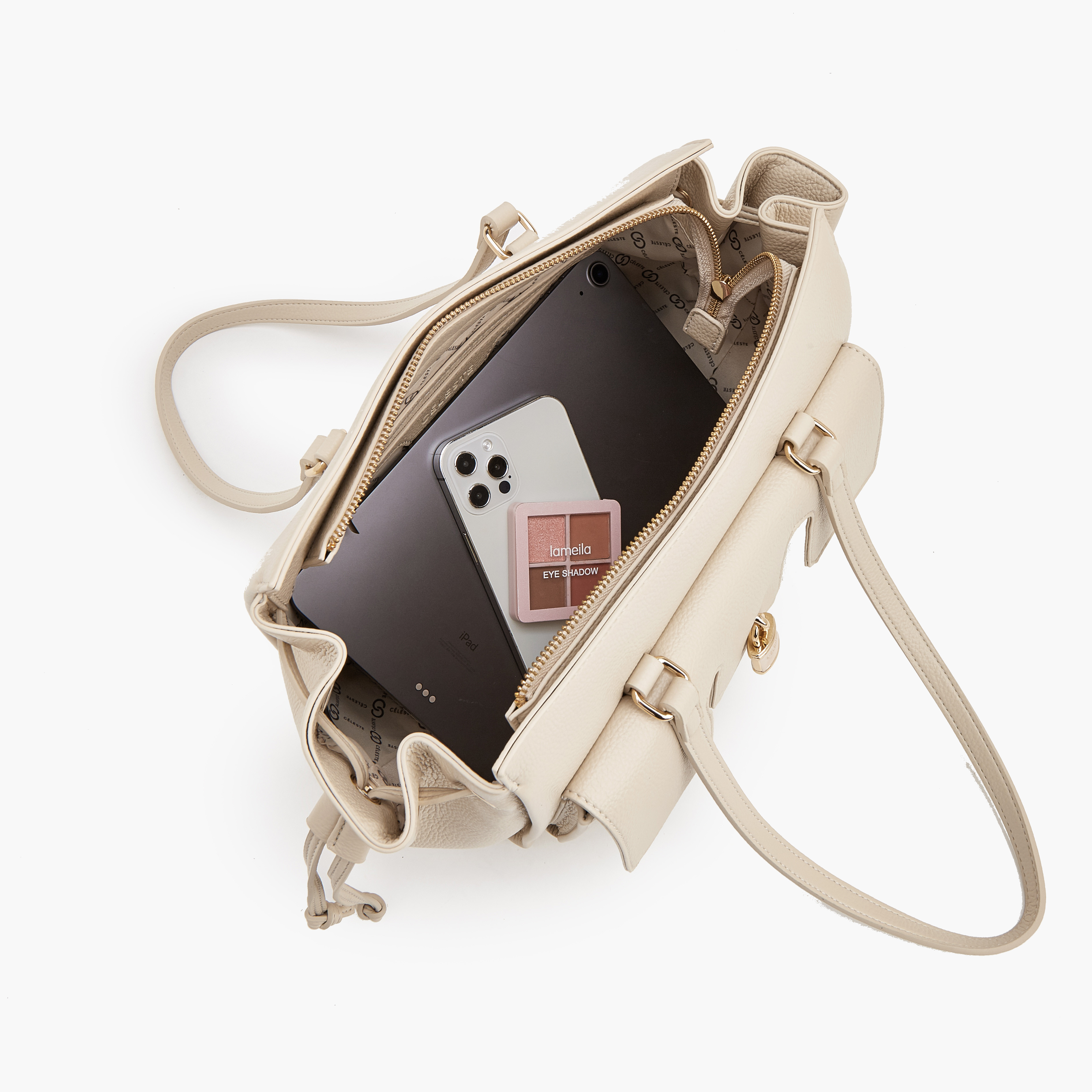 Celeste Metallic Accent Tote Bag with Zip Closure-women-bagsandwallets-handbags-image-7