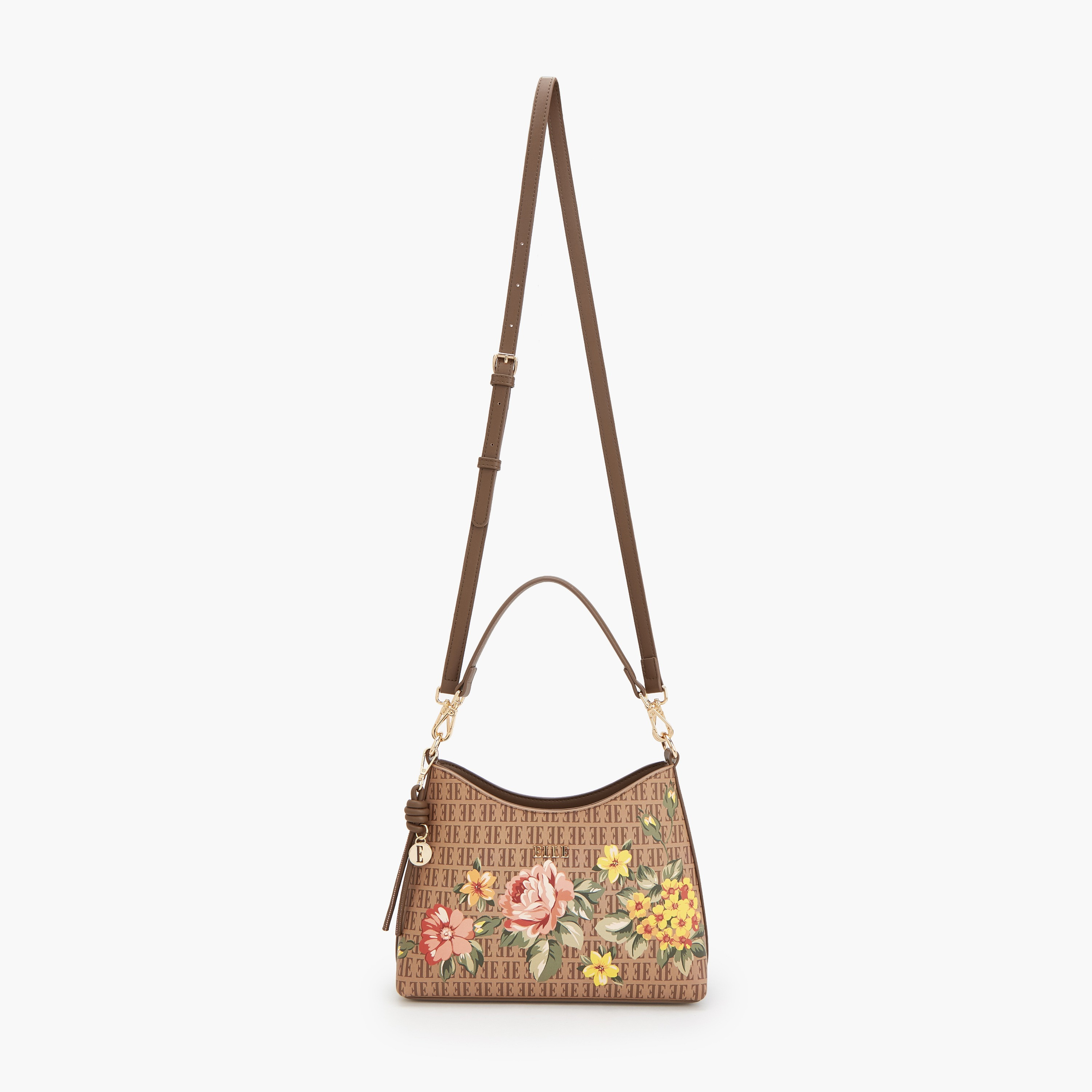 Elle Floral Print Shoulder Bag with Detachable Strap-women-bagsandwallets-handbags-image-2