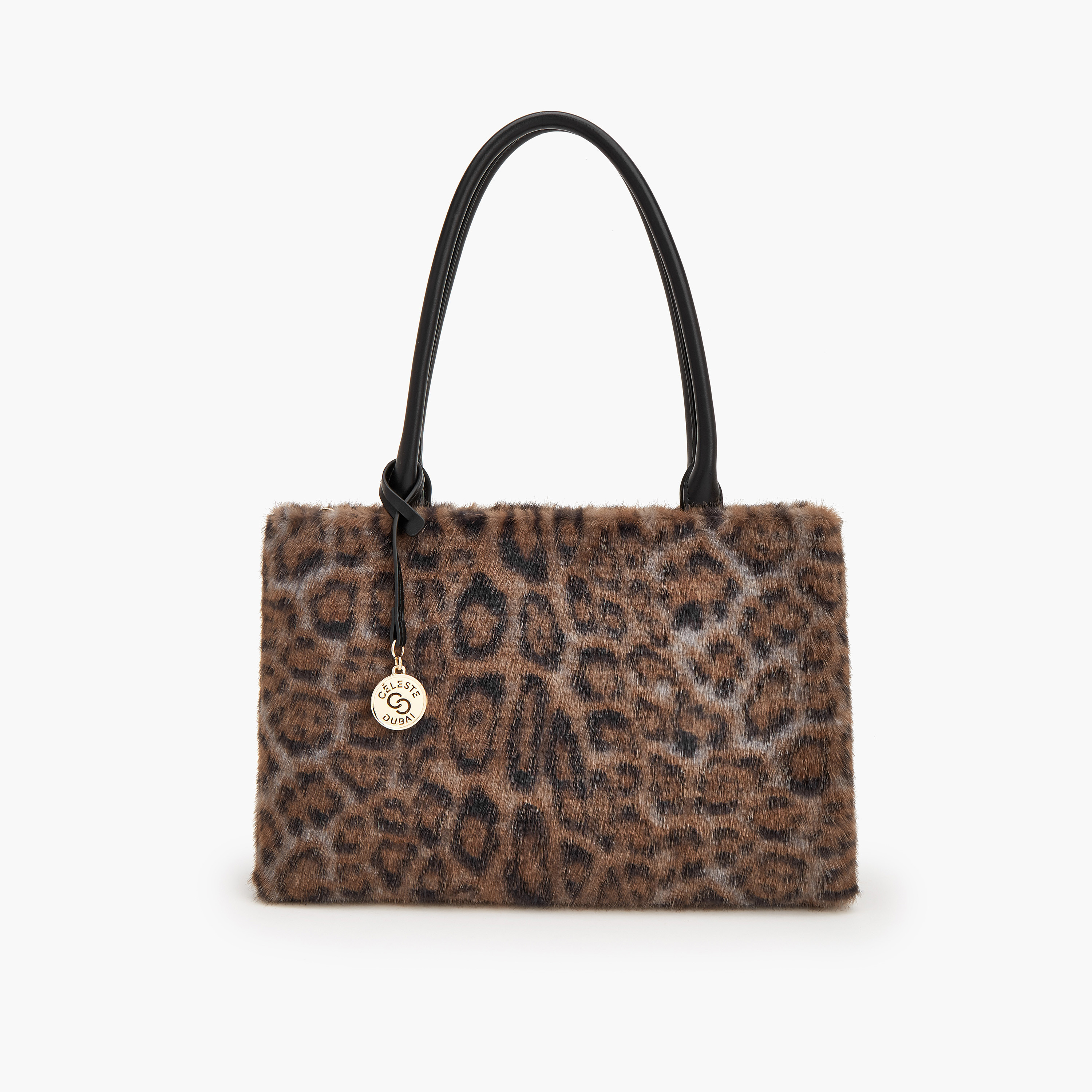 Celeste Animal Print Faux Fur Tote Bag with Zip Closure-women-bagsandwallets-handbags-image-1